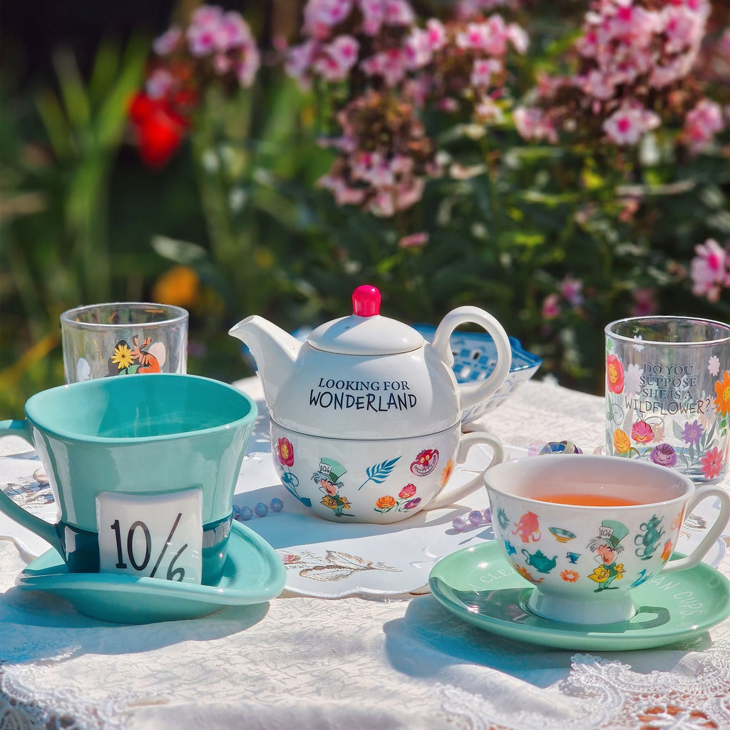 Zdjęcie produktu Alice w Krainie Czarów - Zestaw 2 szklanek z kwiatami