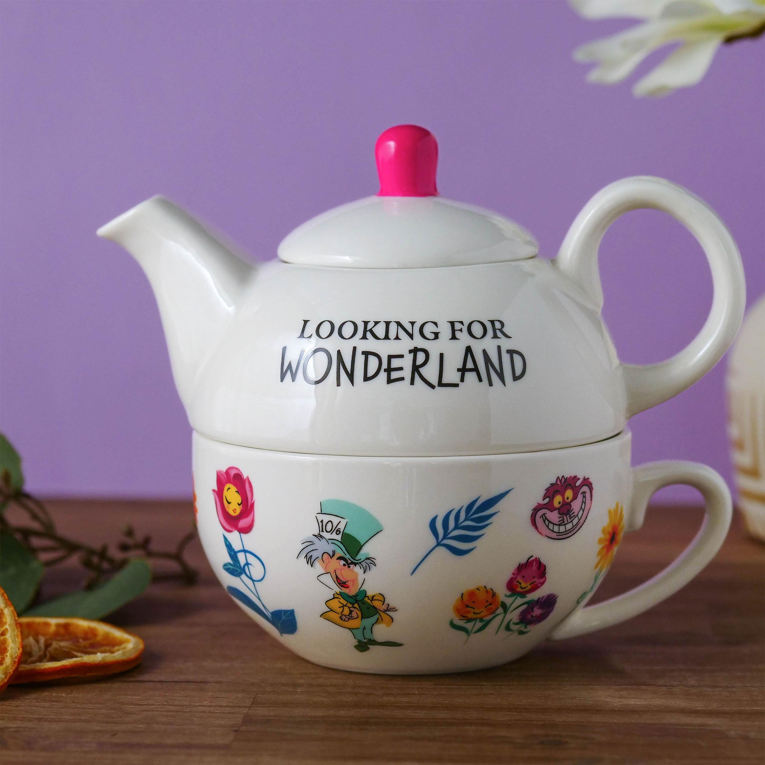 Zdjęcie produktu Alicja w Krainie Czarów - Looking For Wonderland Dzbanek do herbaty z filiżanką