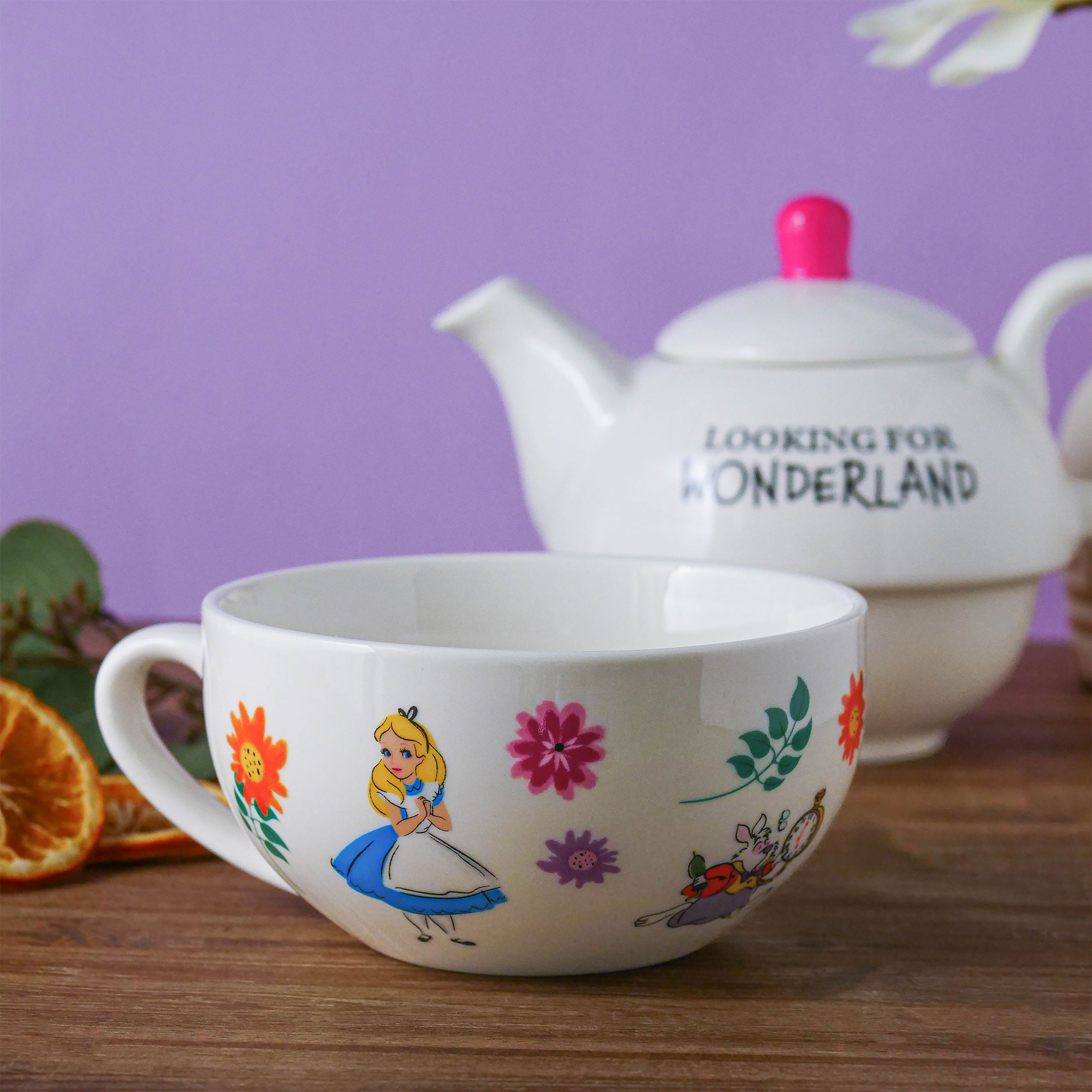Zdjęcie produktu Alicja w Krainie Czarów - Looking For Wonderland Dzbanek do herbaty z filiżanką