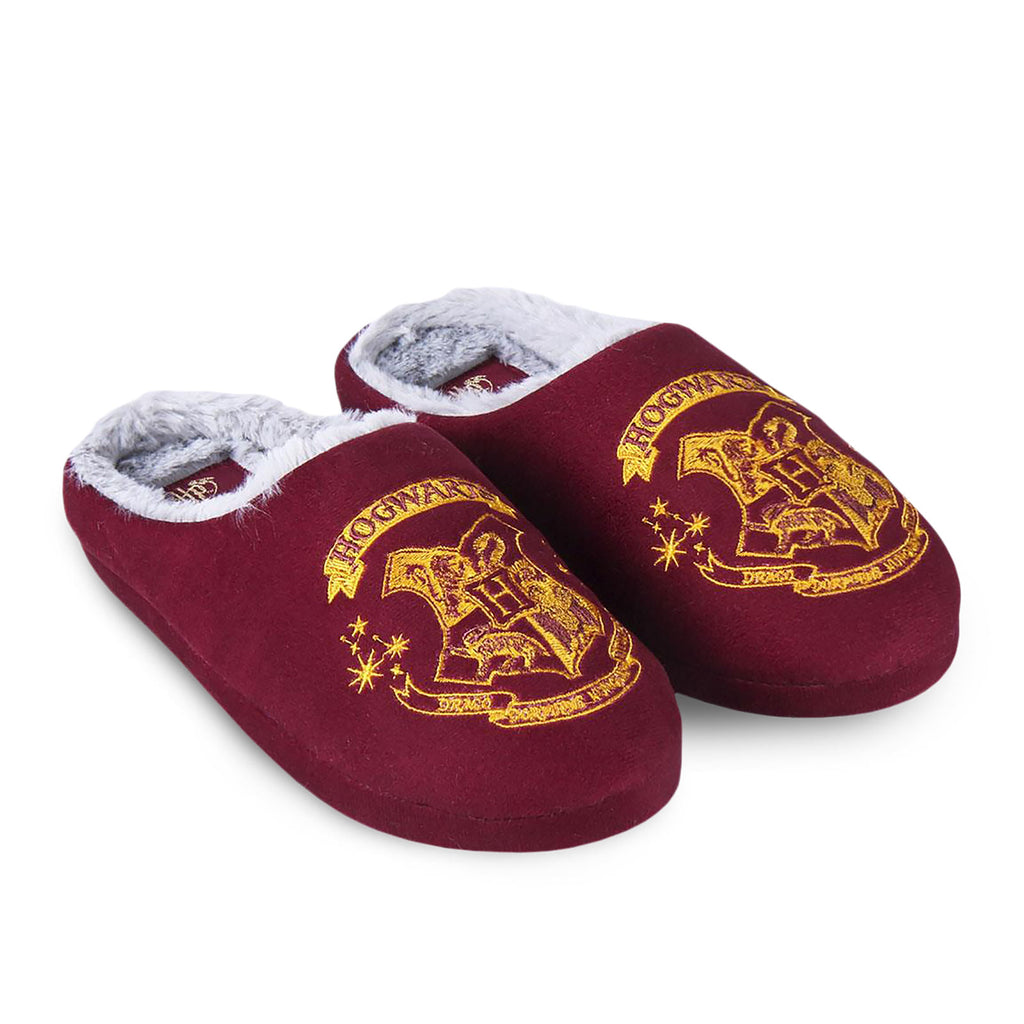 Zdjęcie produktu Harry Potter - Pluszowe kapcie z herbem Hogwartu czerwone