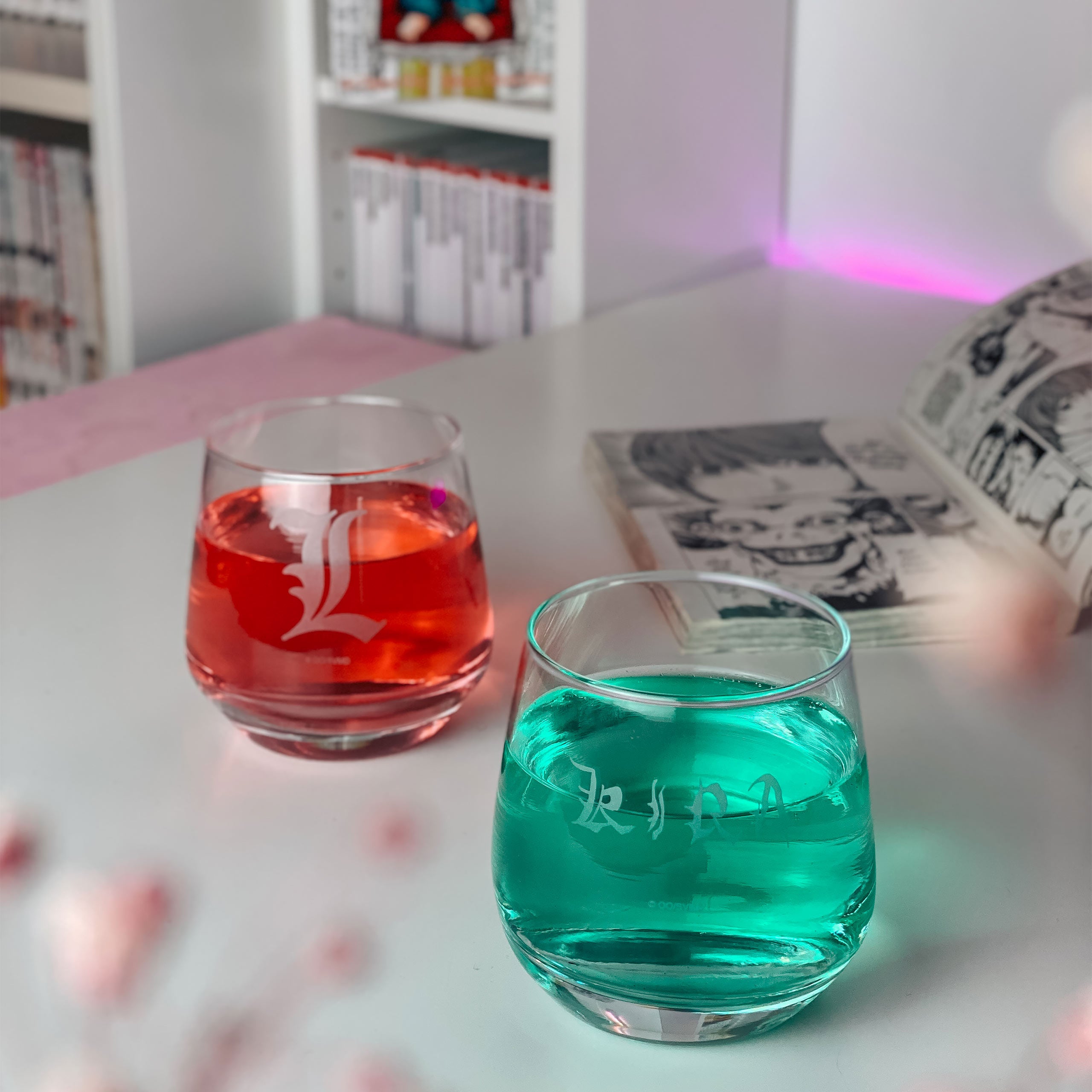 Zdjęcie produktu Death Note - Zestaw Szklanek Kira & L