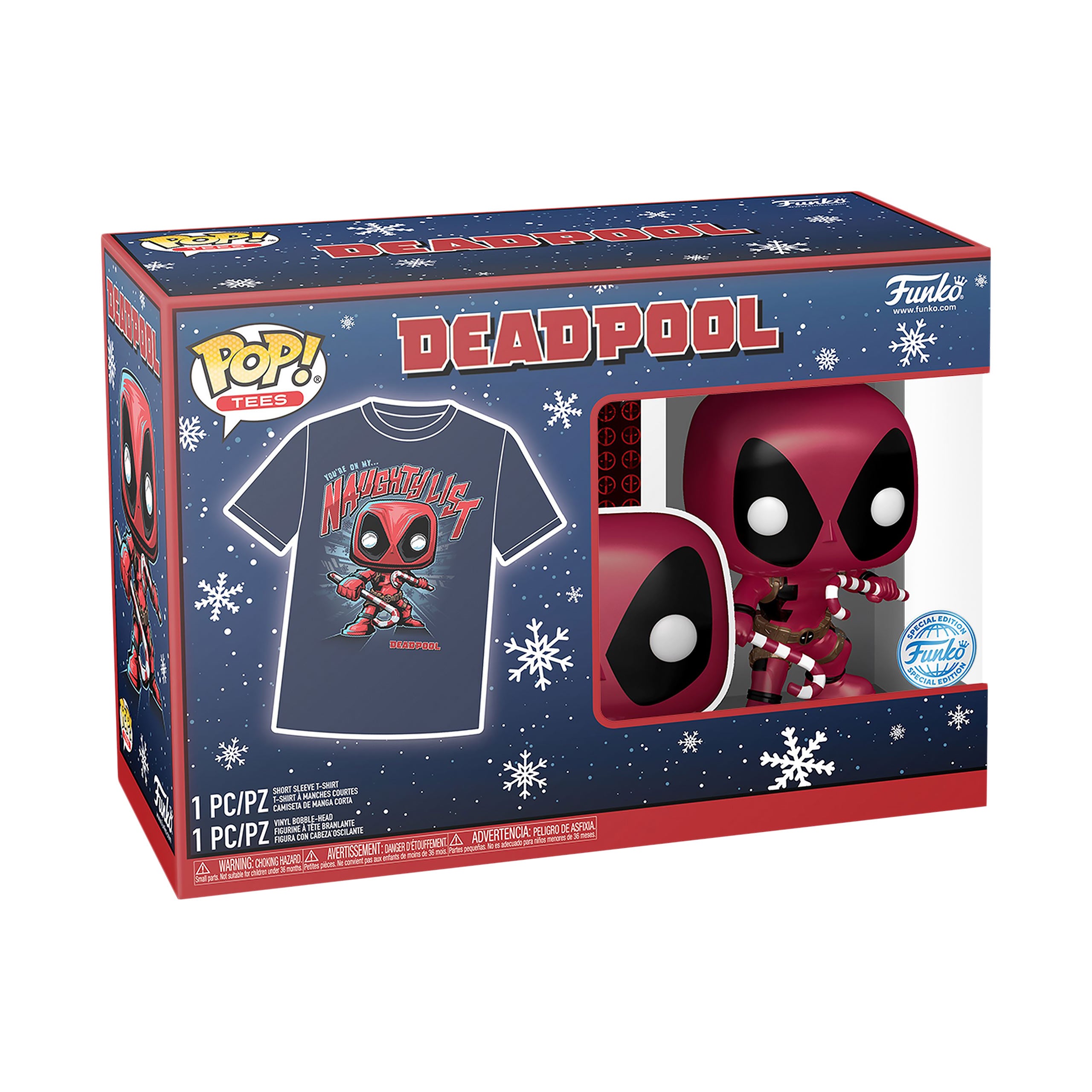 Product image Deadpool Christmas T-Shirt with Funko Pop Figure