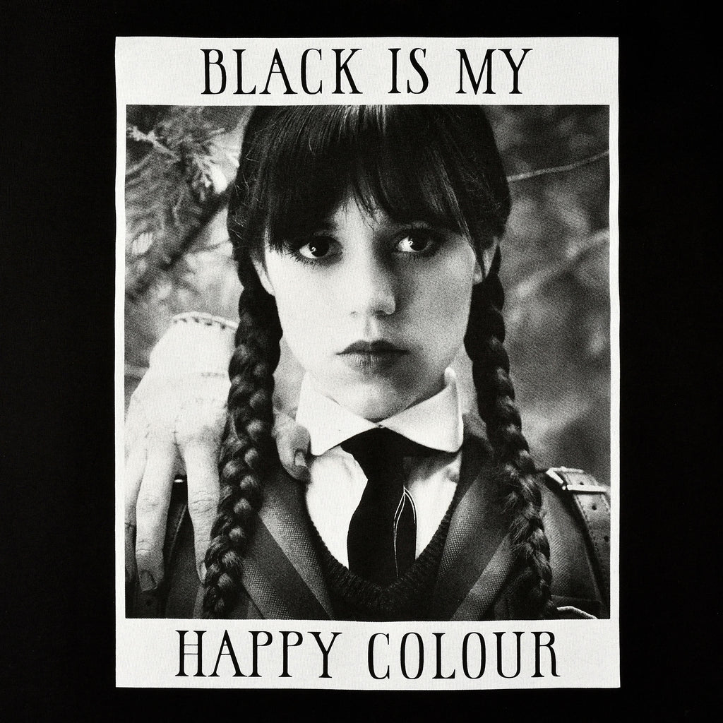Zdjęcie produktu Wednesday - Black Is My Happy Colour T-Shirt czarne
