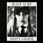 Zdjęcie produktu Wednesday - Black Is My Happy Colour T-Shirt czarne