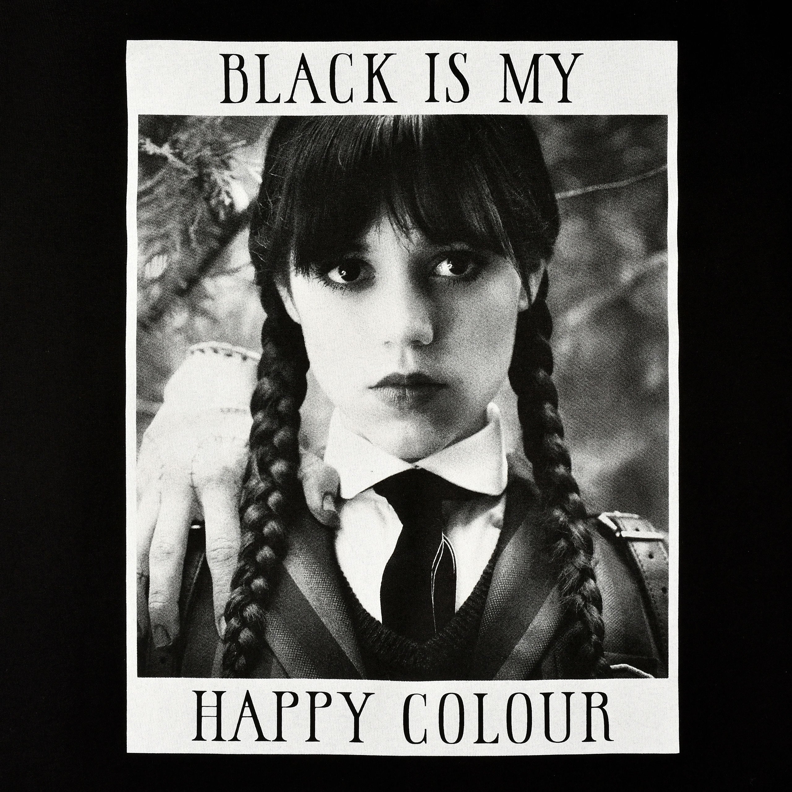Zdjęcie produktu Wednesday - Black Is My Happy Colour T-Shirt czarne
