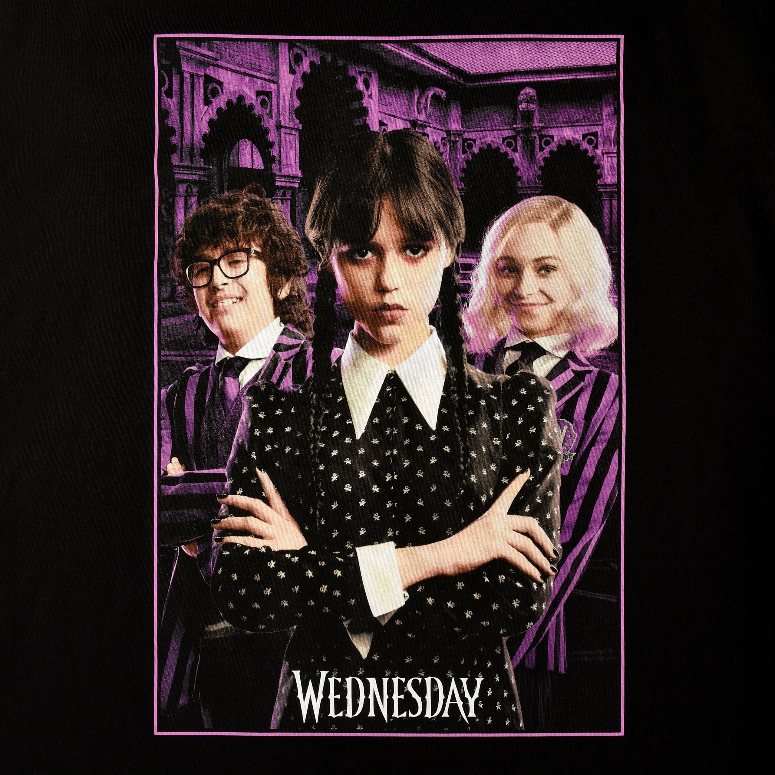 Zdjęcie produktu Wednesday z Enid i Eugene Collage T-Shirt czarne