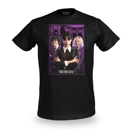 Zdjęcie produktu Wednesday z Enid i Eugene Collage T-Shirt czarne