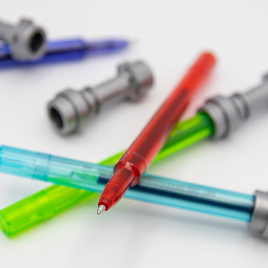 Zdjęcie produktu Star Wars - LEGO długopisy żelowe w kształcie mieczy świetlnych, zestaw 4 szt.