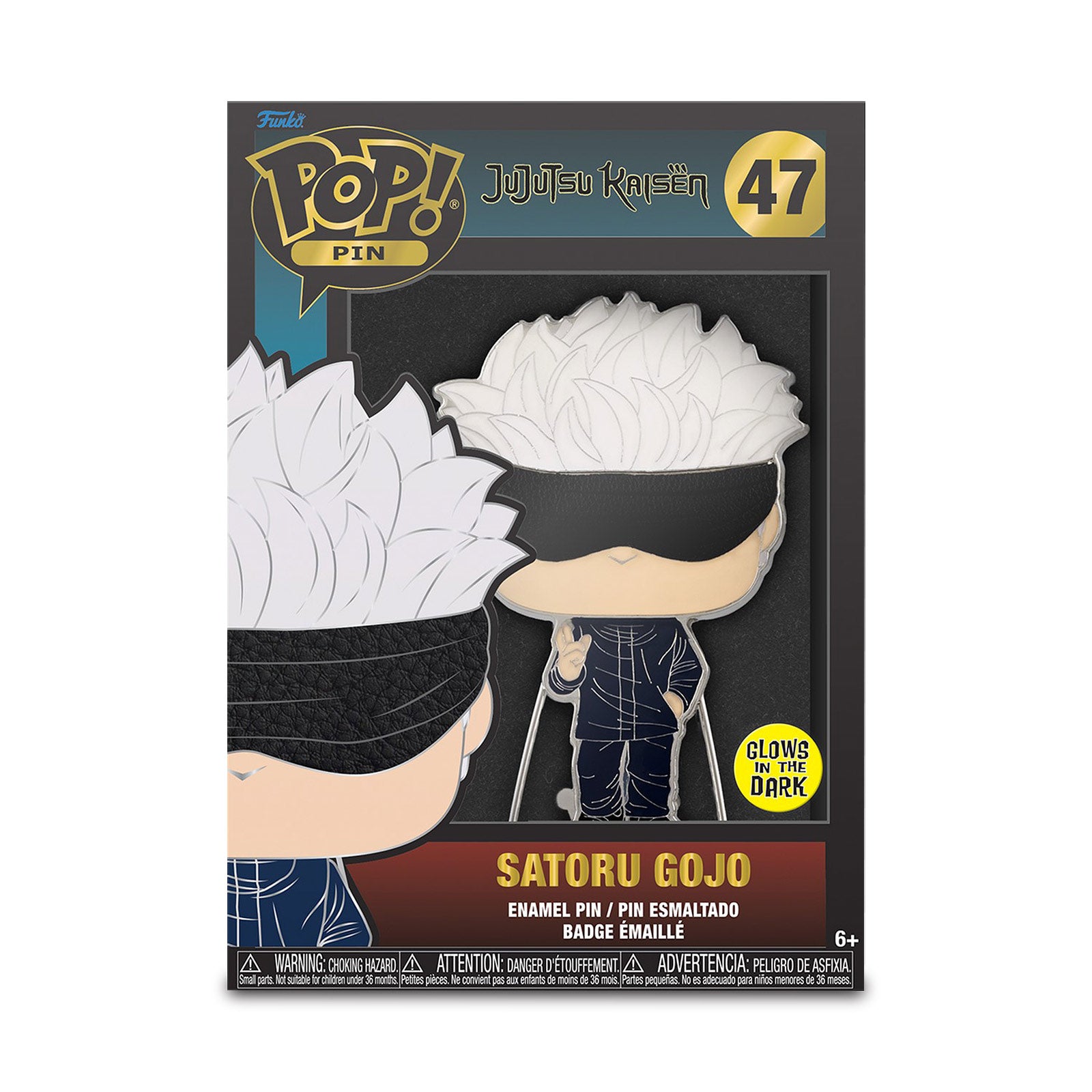 Zdjęcie produktu Jujutsu Kaisen - Satoru Gojo Glow in the Dark Funko Pop Pin 10 cm