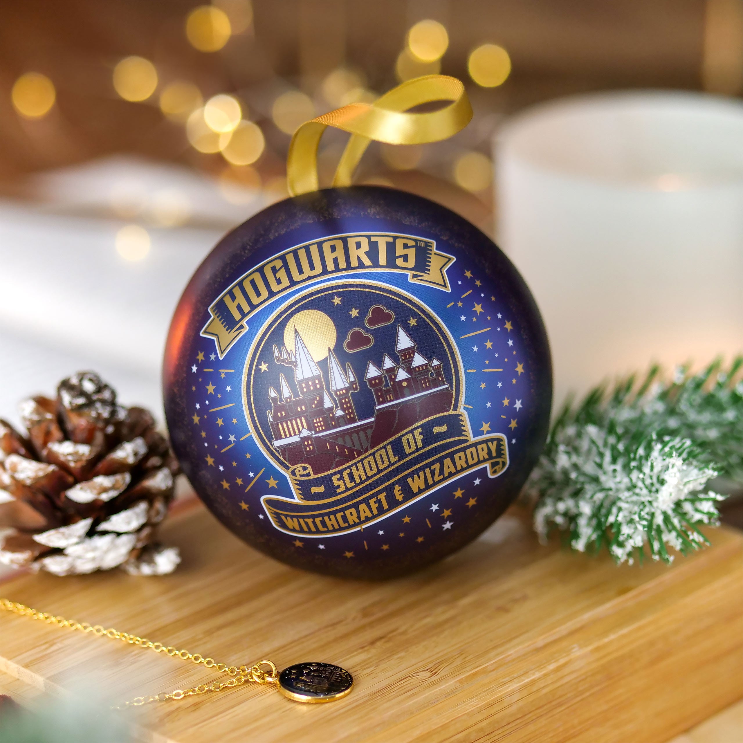 Product image Harry Potter - Hogwarts School of Witchcraft Christmas Bauble with Necklace