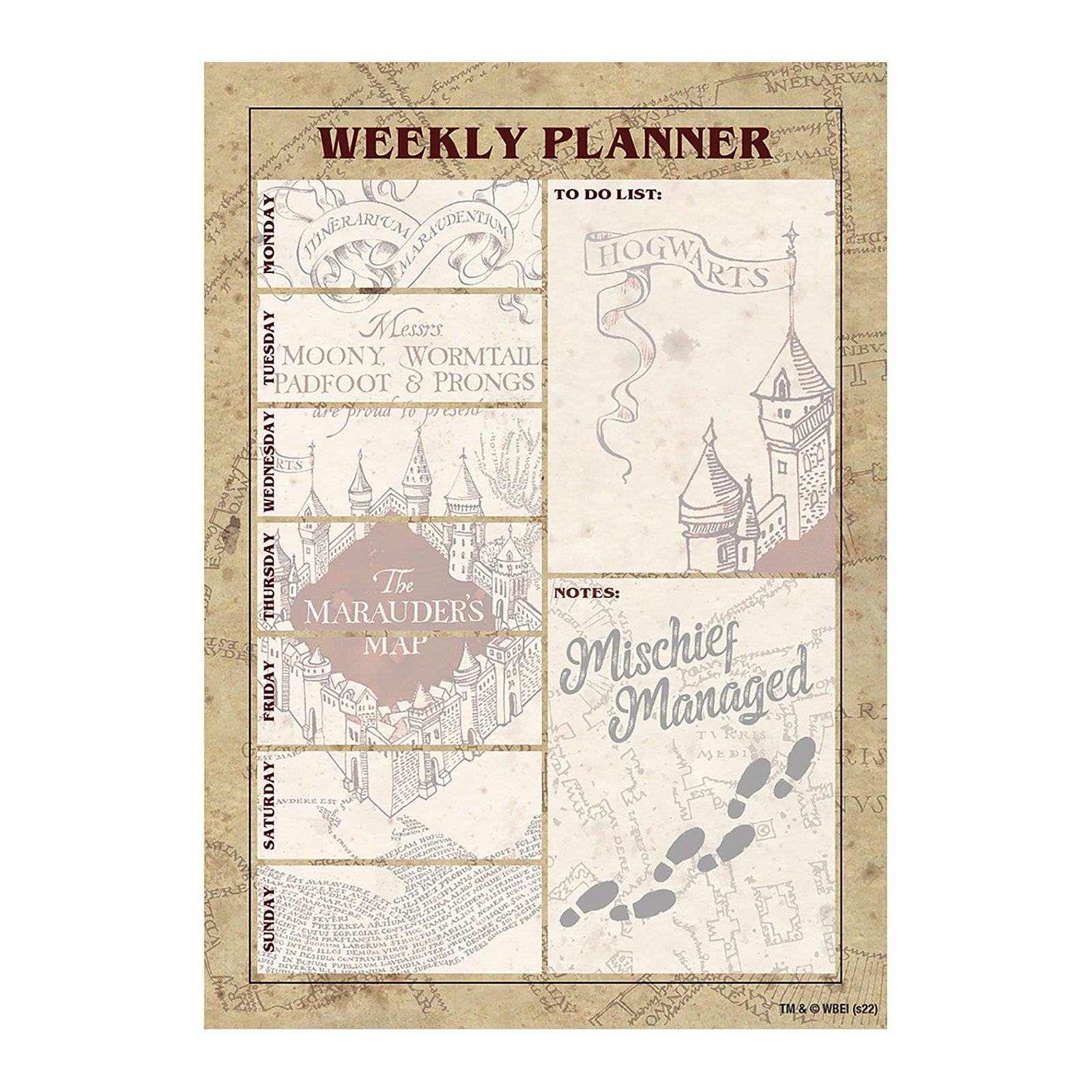 Zdjęcie produktu Harry Potter - Mapa Huncwotów Planer Tygodniowy A5
