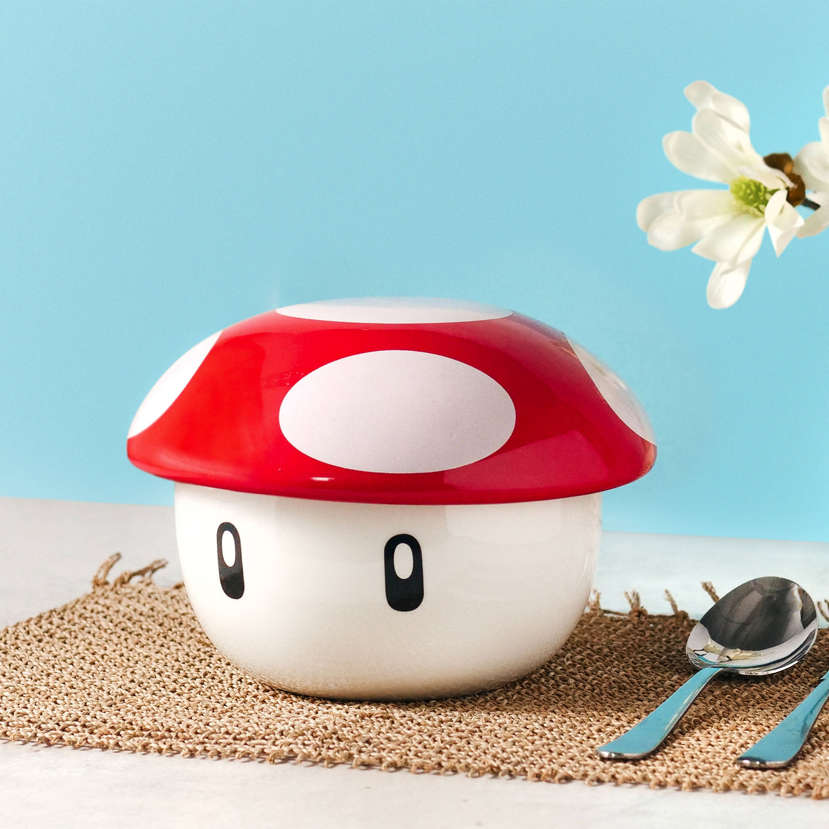 Zdjęcie produktu Miska z pokrywką Super Grzyb dla fanów Super Mario