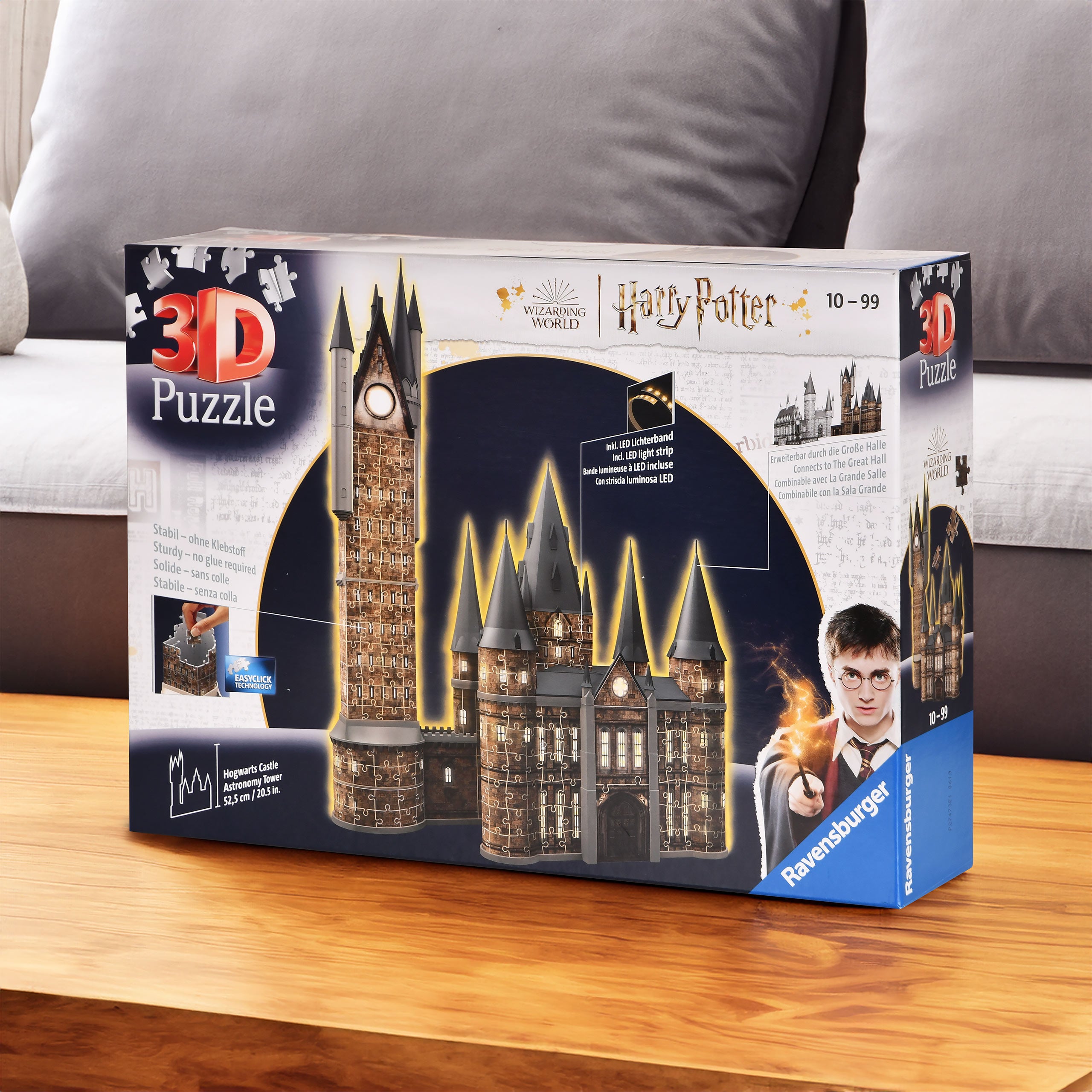Zdjęcie produktu Wieża Astronomiczna Zamku Hogwart 3D Puzzle z Oświetleniem - Harry Potter