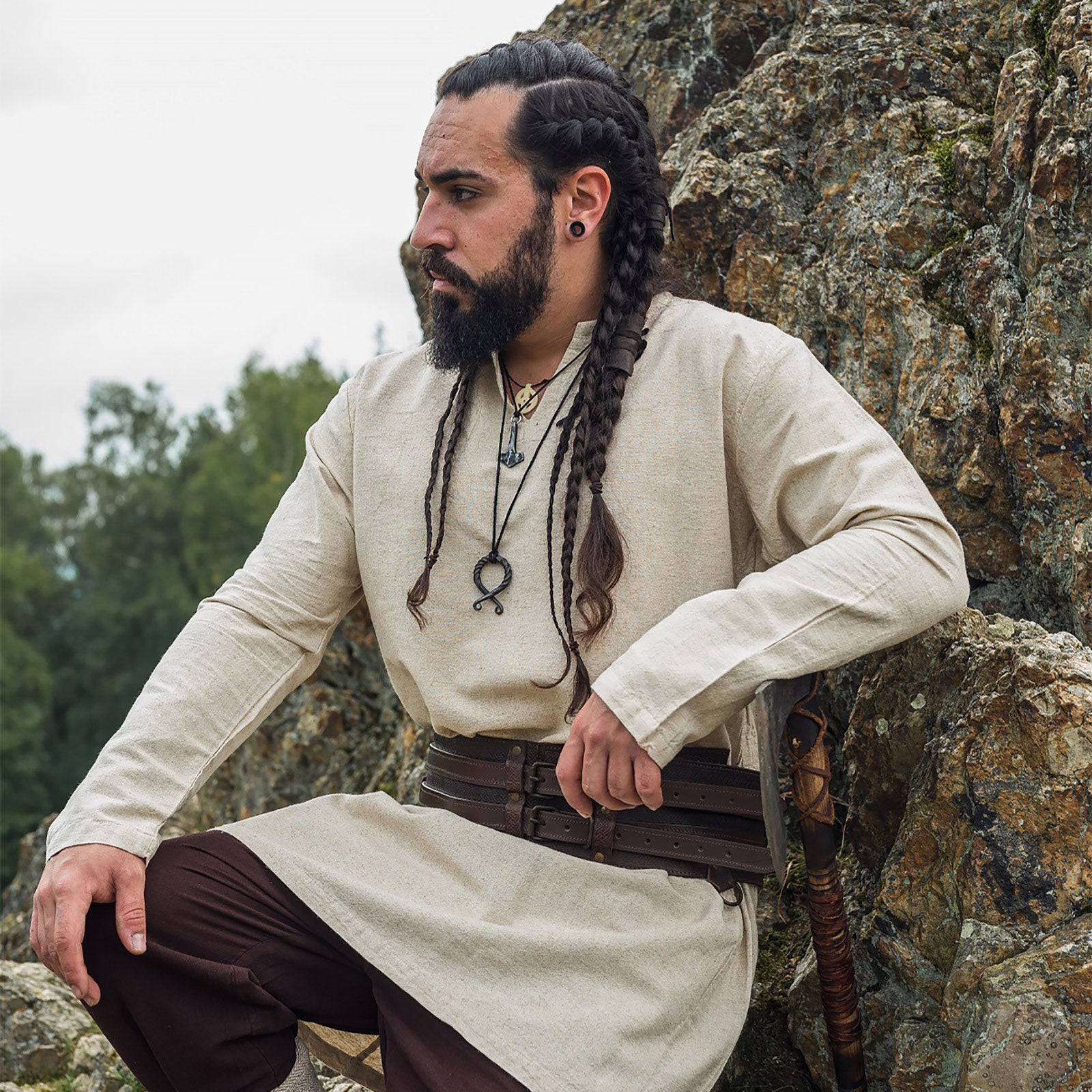 Zdjęcie produktu Średniowieczna tunika Ragnar beżowa