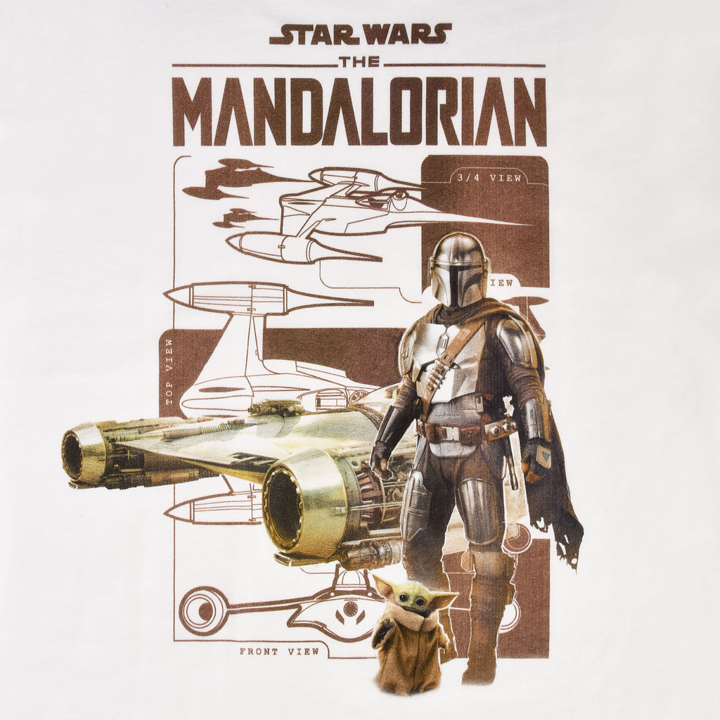 Zdjęcie produktu Biała koszulka Grogu i Mandalorianin - Star Wars The Mandalorian