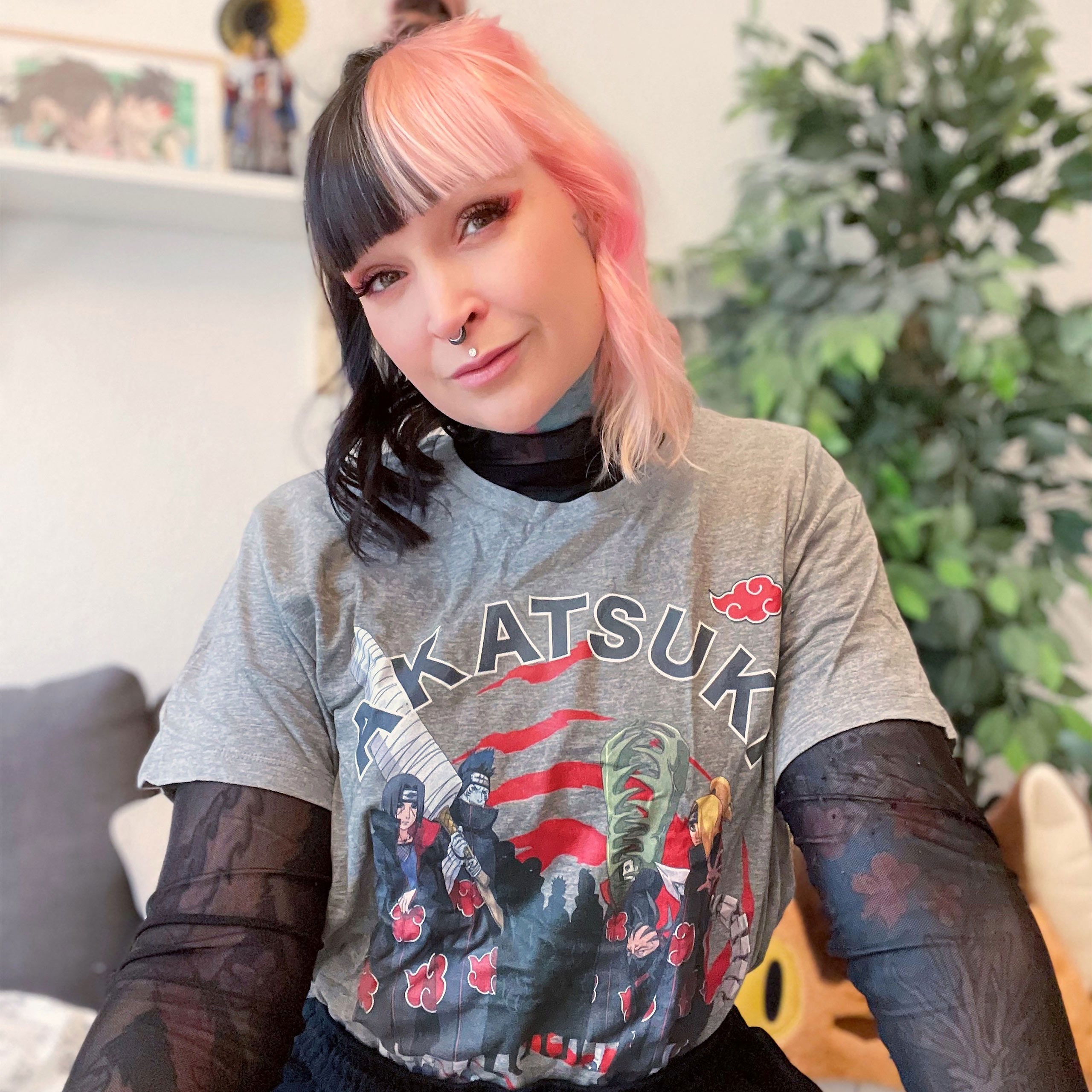 Zdjęcie produktu Naruto Shippuden - Koszulka Akatsuki Organization szara