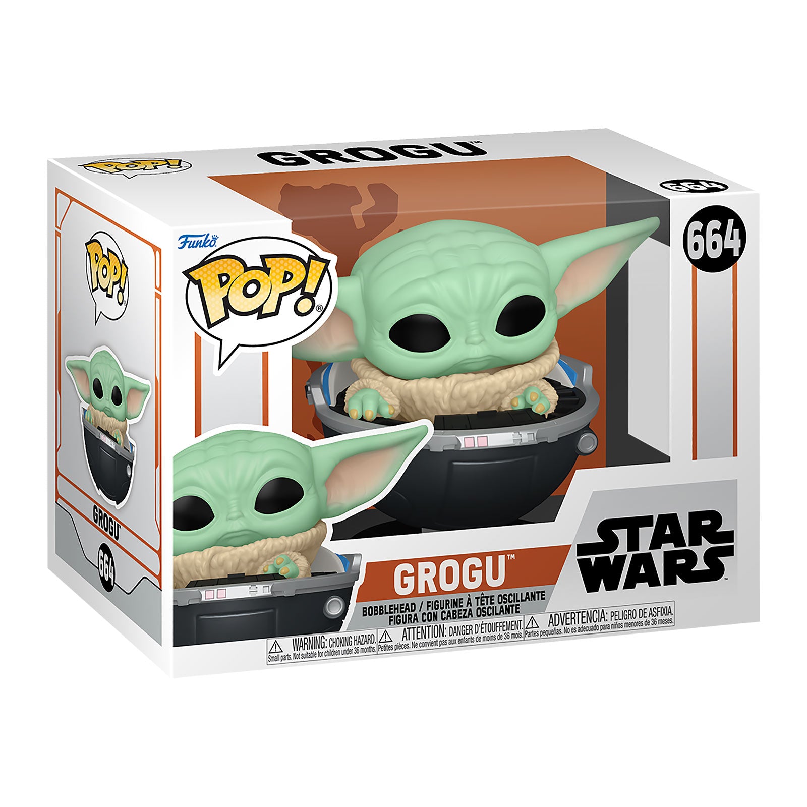 Zdjęcie produktu Grogu w wózku dziecięcym Funko Pop figurka z kiwającą głową - Star Wars The Mandalorian