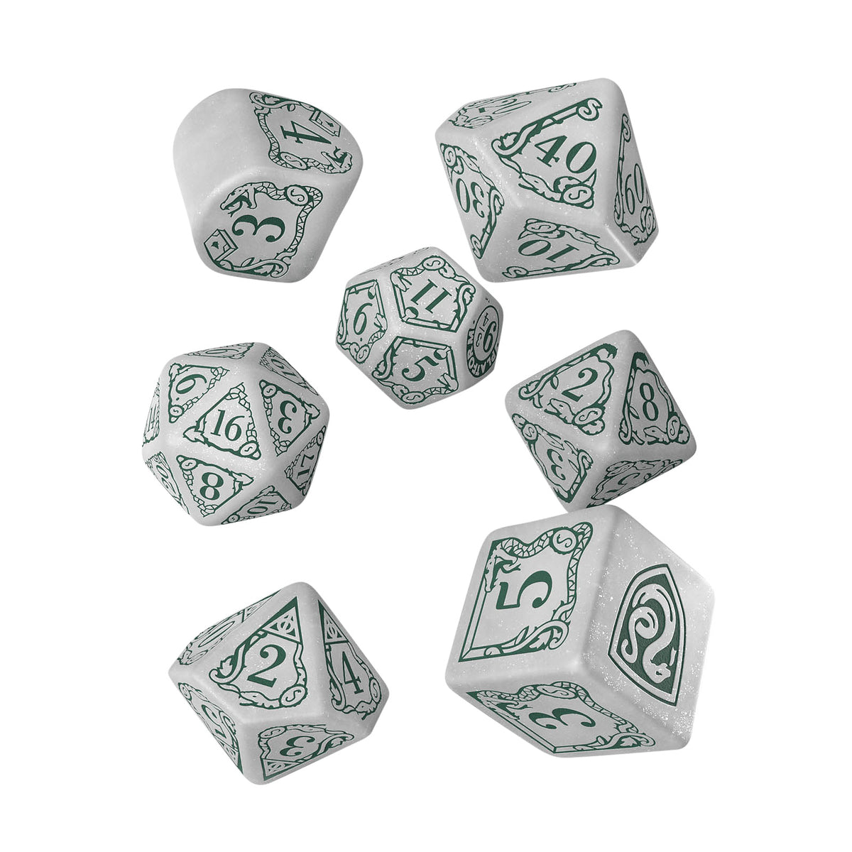 Zdjęcie produktu Harry Potter - Slytherin RPG Zestaw Kości 7-częściowy biały