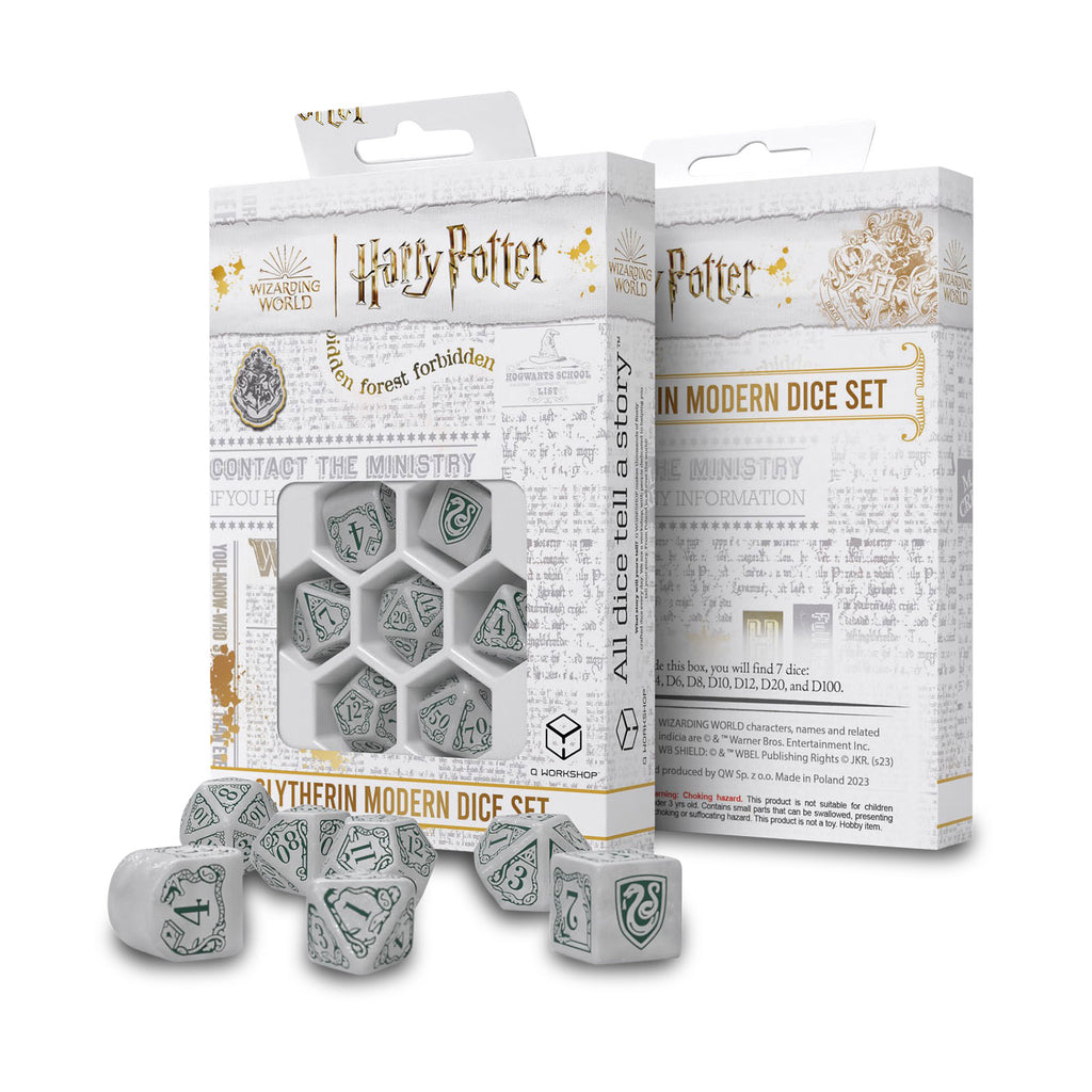 Zdjęcie produktu Harry Potter - Slytherin RPG Zestaw Kości 7-częściowy biały