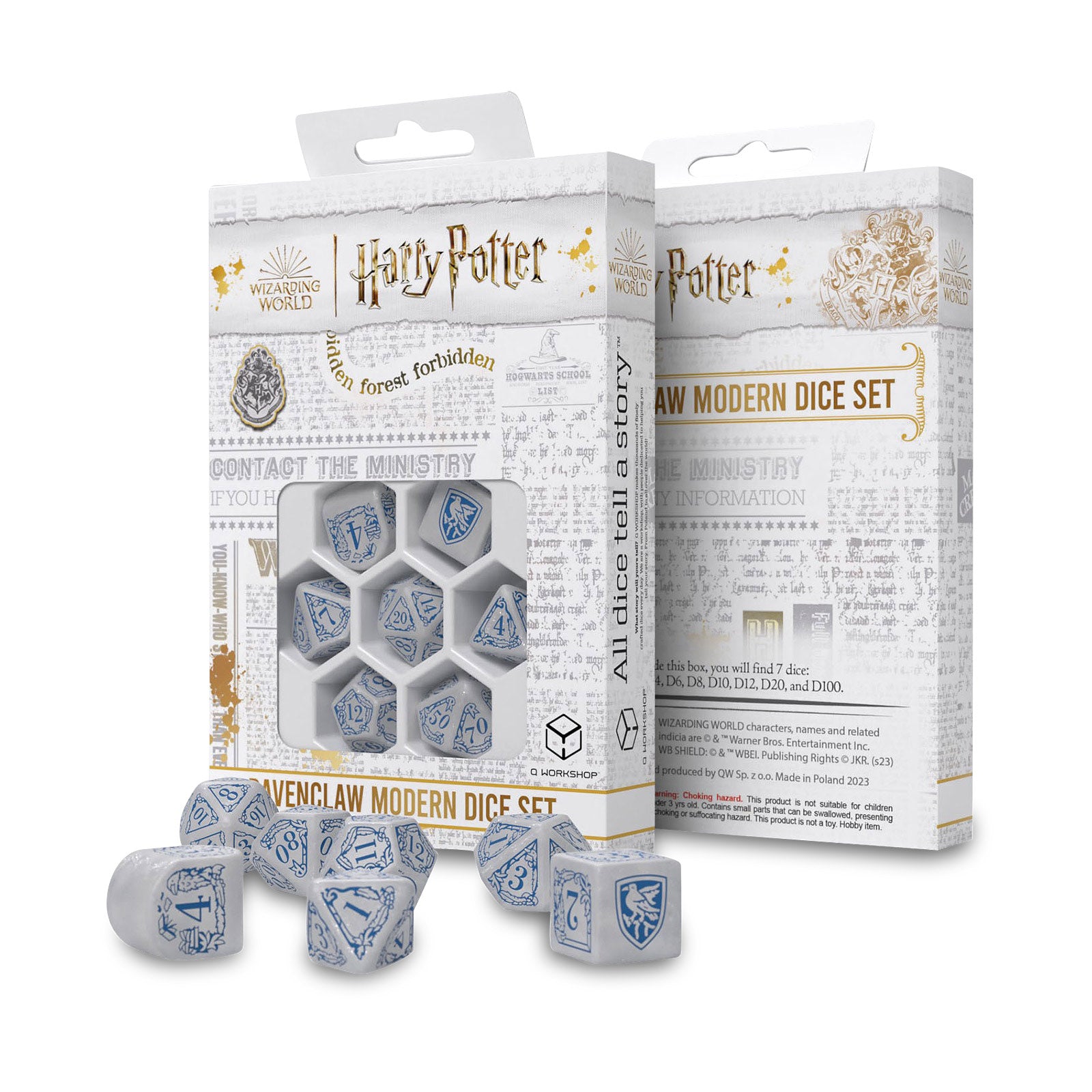 Zdjęcie produktu Harry Potter - Ravenclaw RPG Zestaw Kości 7-elementowy biały