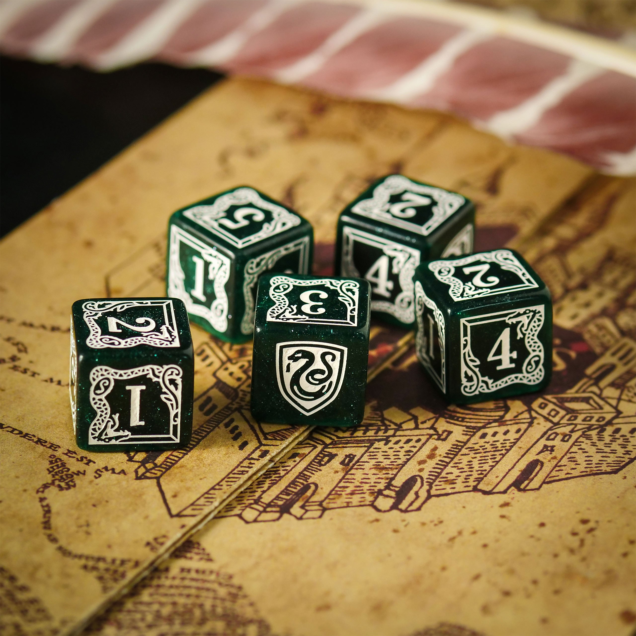Product image Harry Potter - Slytherin RPG Dice Set 5pcs with Dice Bag Green