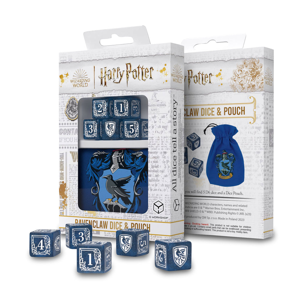 Zdjęcie produktu Harry Potter - Ravenclaw RPG Zestaw Kości 5-cz. z woreczkiem niebieski