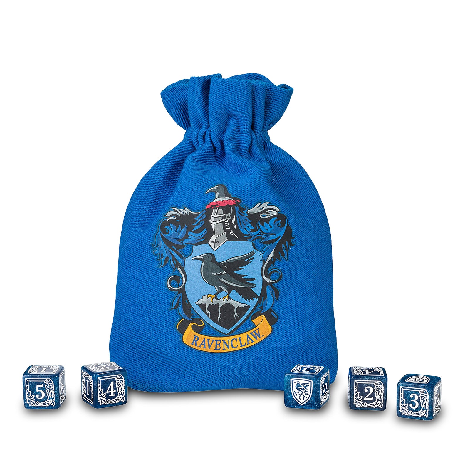 Zdjęcie produktu Harry Potter - Ravenclaw RPG Zestaw Kości 5-cz. z woreczkiem niebieski