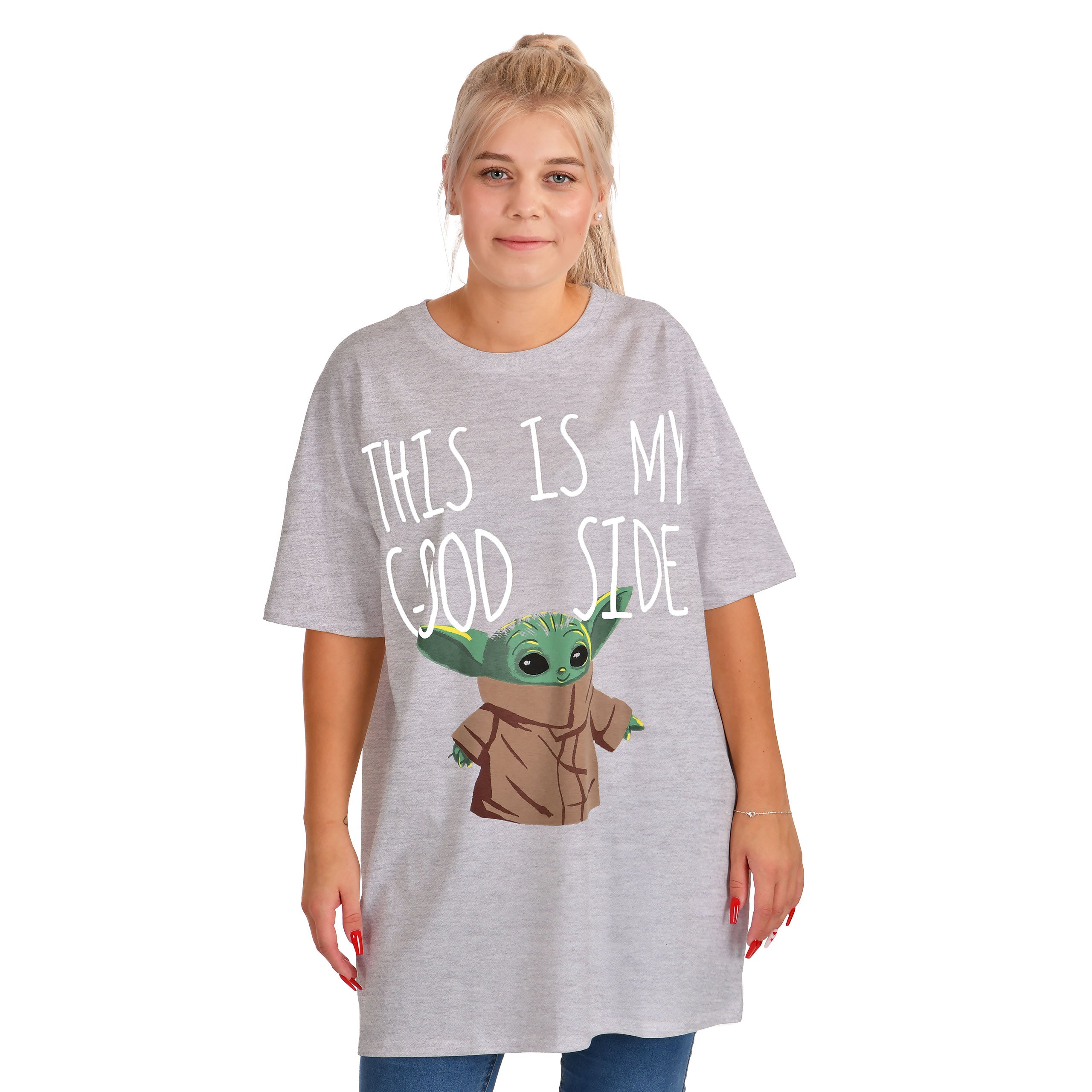 Product image Grogu Good Side Oversize T-Shirt White - Star Wars The Mandalorian