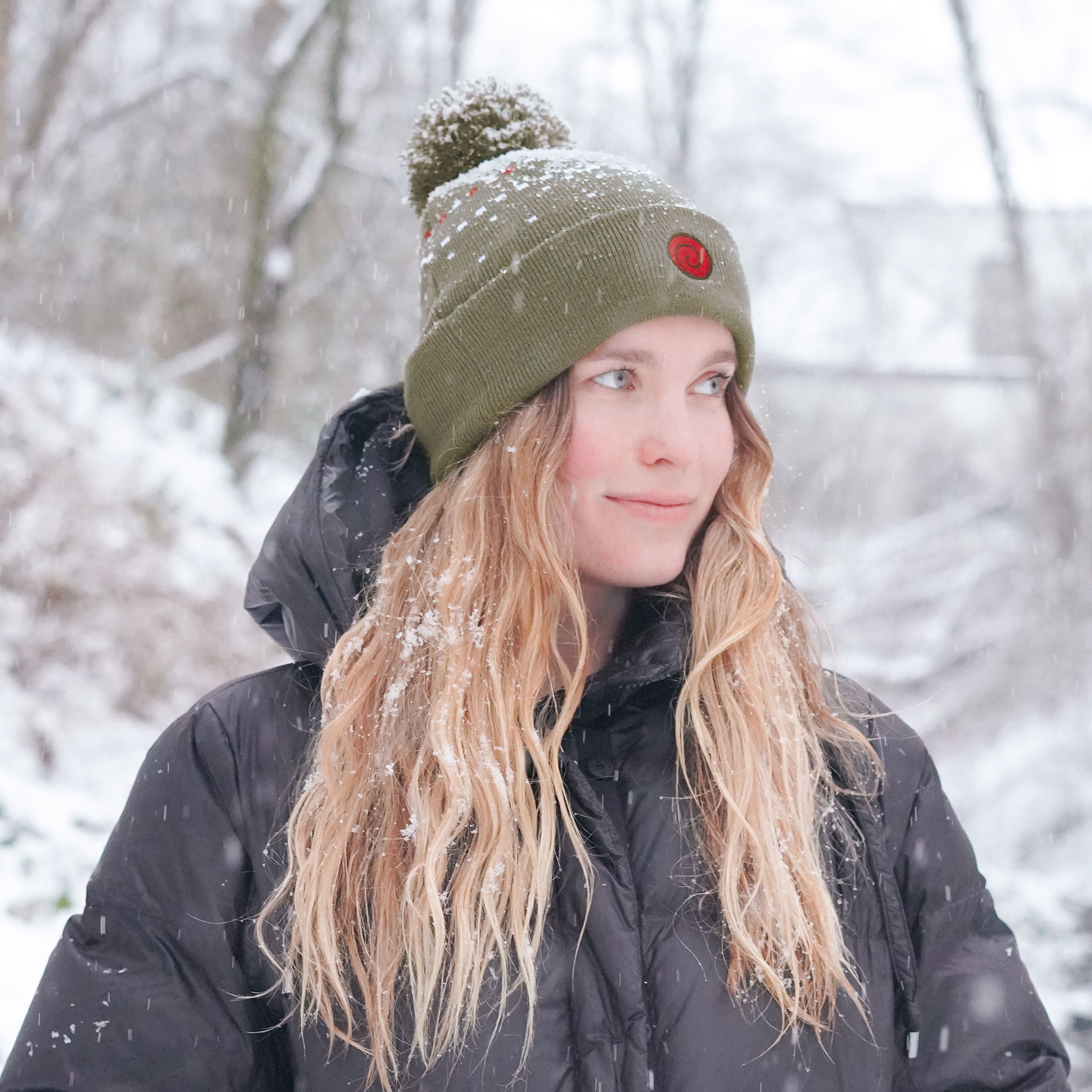 Zdjęcie produktu Naruto - Czapka z pomponem w kolorze zielonym z symbolem Uzushiogakure