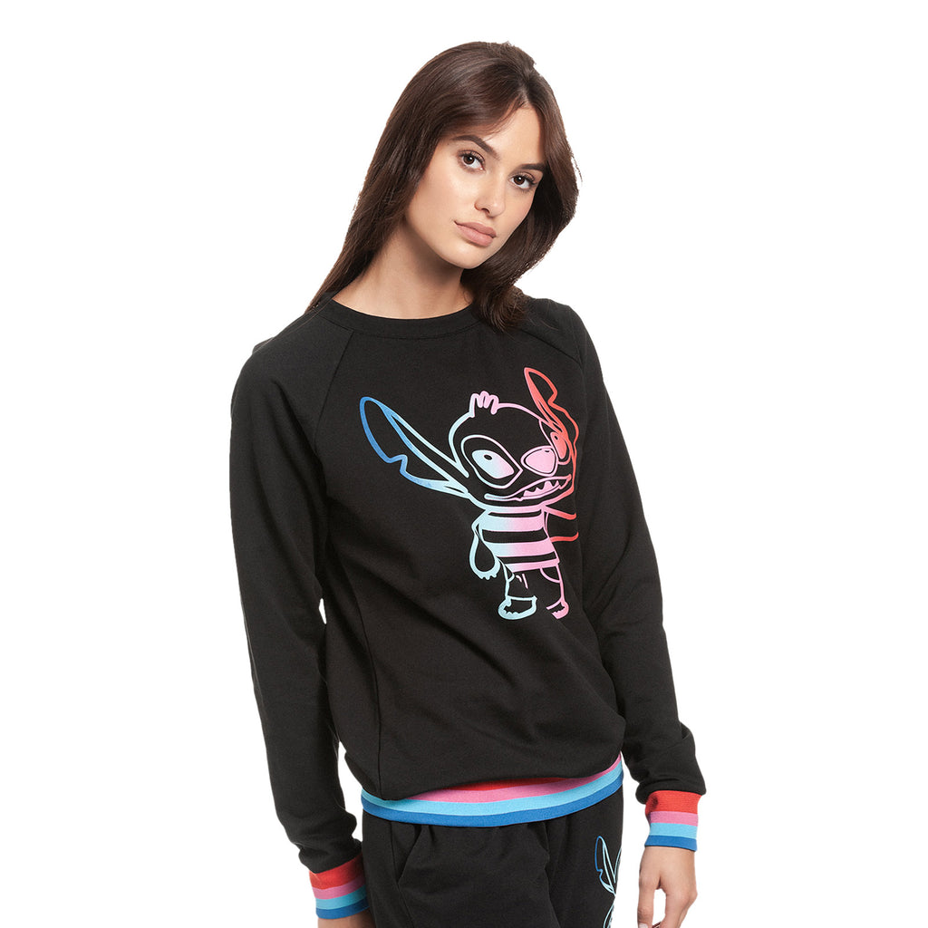 Zdjęcie produktu Lilo & Stitch - Tęczowy Stitch Sweter Damski czarny
