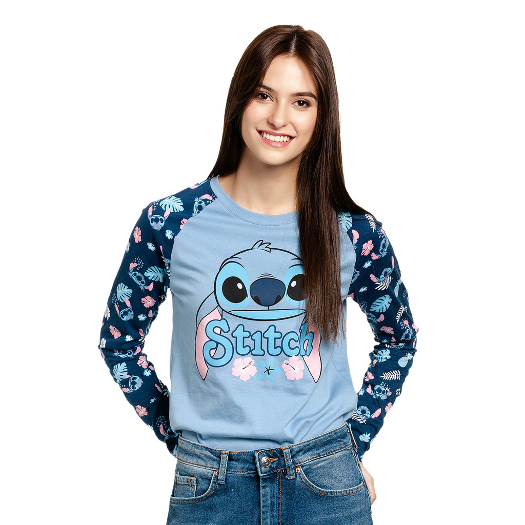Zdjęcie produktu Lilo & Stitch - Dziwny, ale uroczy Raglan Longsleeve damski niebieski