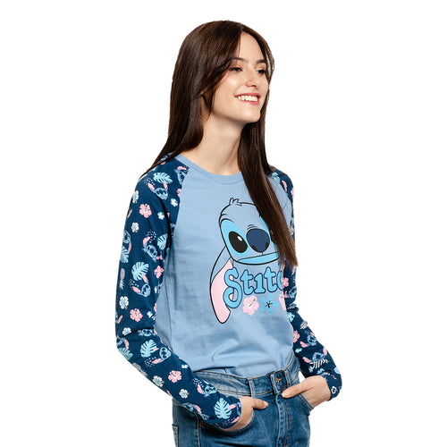 Zdjęcie produktu Lilo & Stitch - Dziwny, ale uroczy Raglan Longsleeve damski niebieski