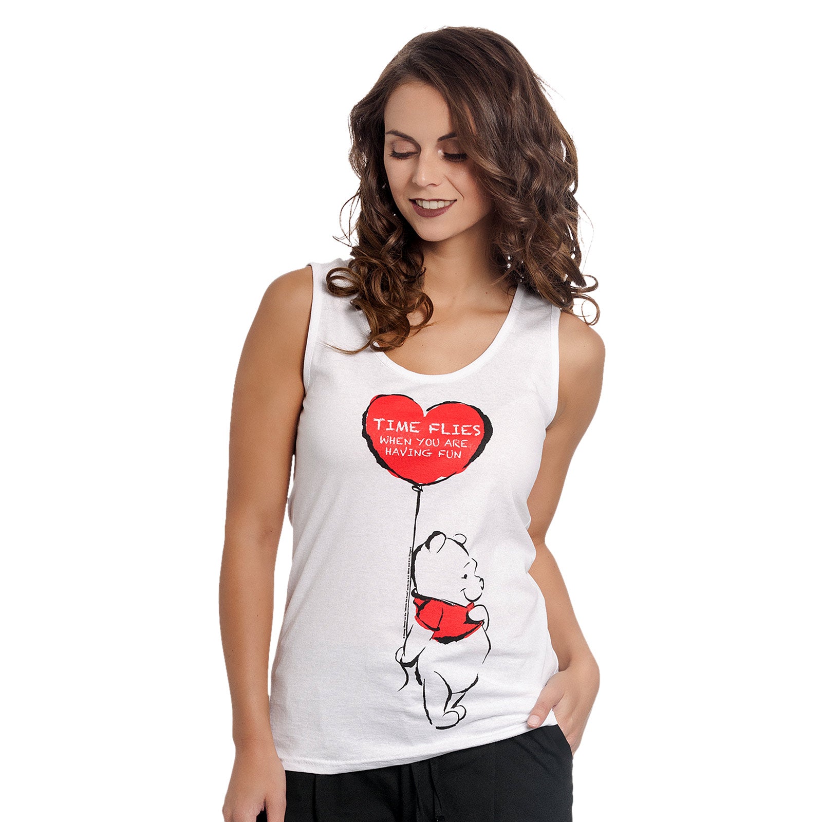 Zdjęcie produktu Kubuś Puchatek - Time Flies Tank Top damski biały