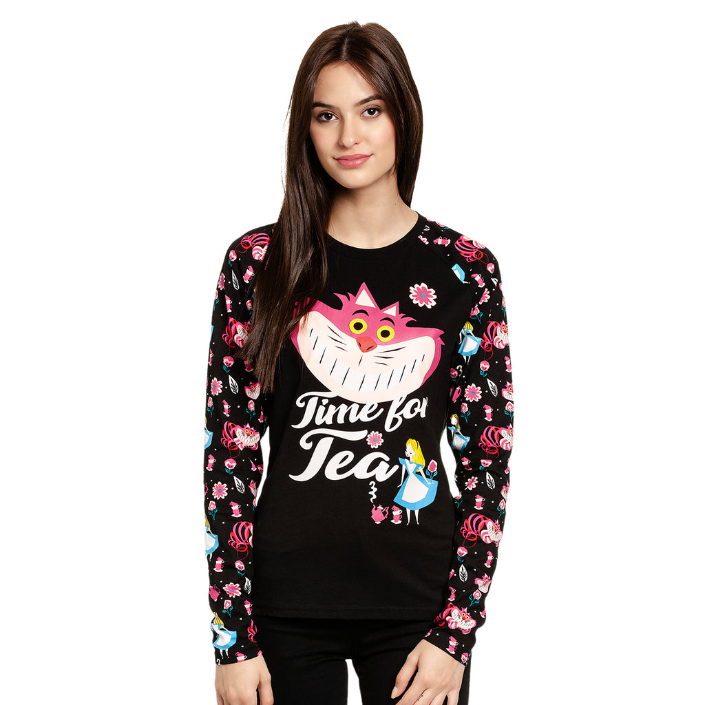 Zdjęcie produktu Alicja w Krainie Czarów - Czas na herbatę Longsleeve damski czarny