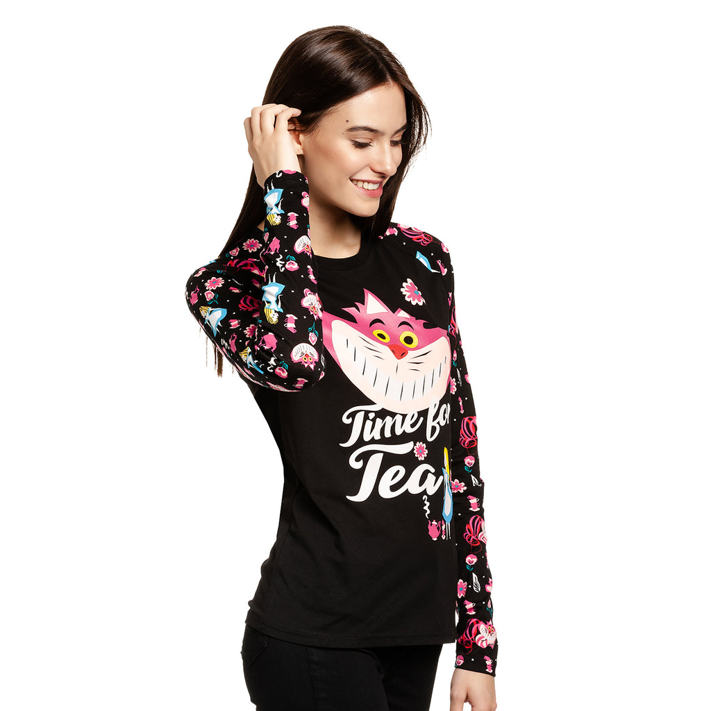 Zdjęcie produktu Alicja w Krainie Czarów - Czas na herbatę Longsleeve damski czarny