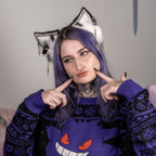 Zdjęcie produktu Uszy Kitsune białe-czarne