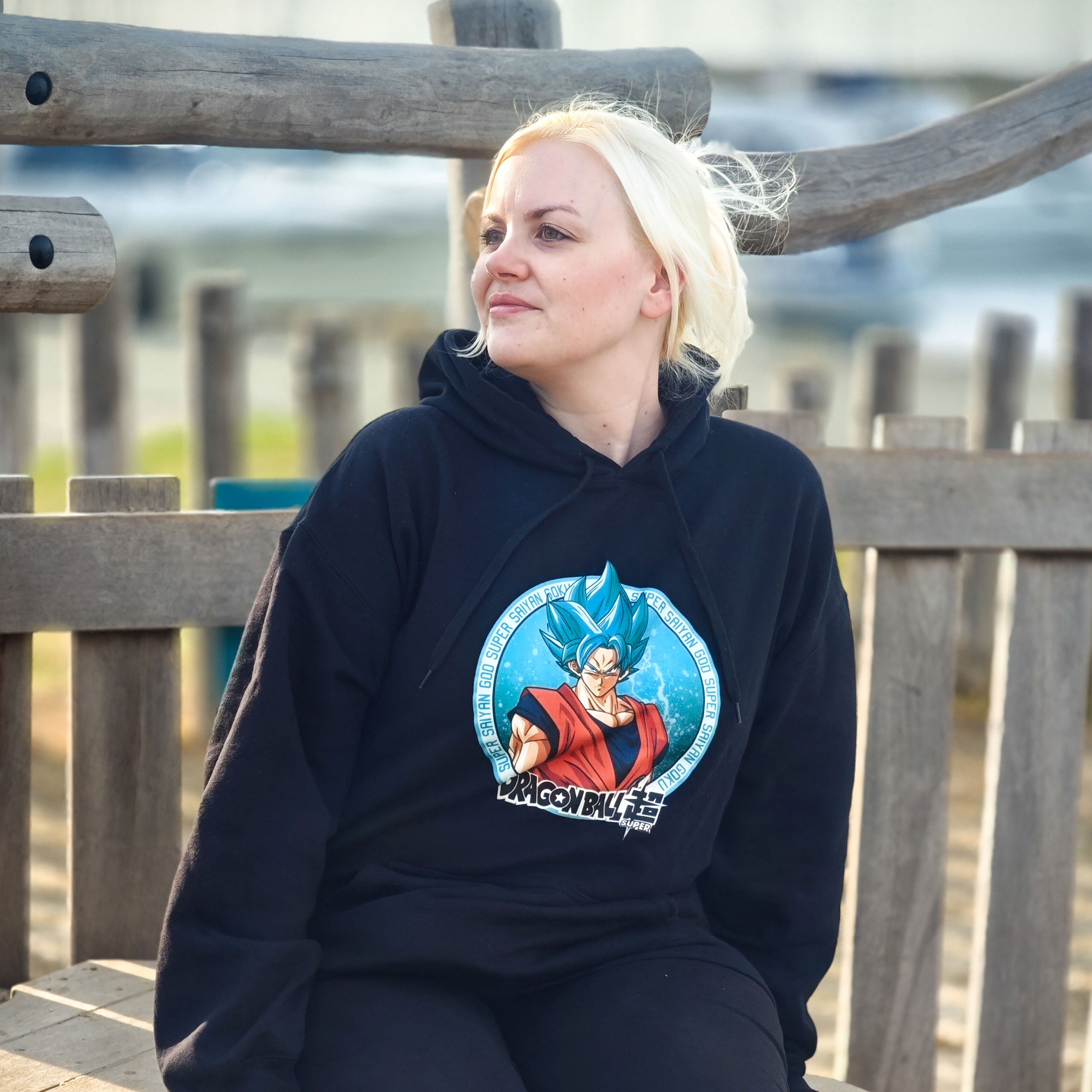Zdjęcie produktu Dragon Ball Super - Goku Super Saiyan Blue Bluza z kapturem czarna
