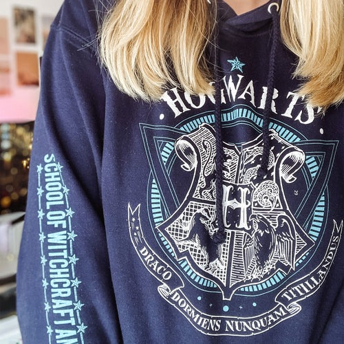 Zdjęcie produktu Harry Potter - Bluza z kapturem Hogwarts School of Witchcraft niebieska