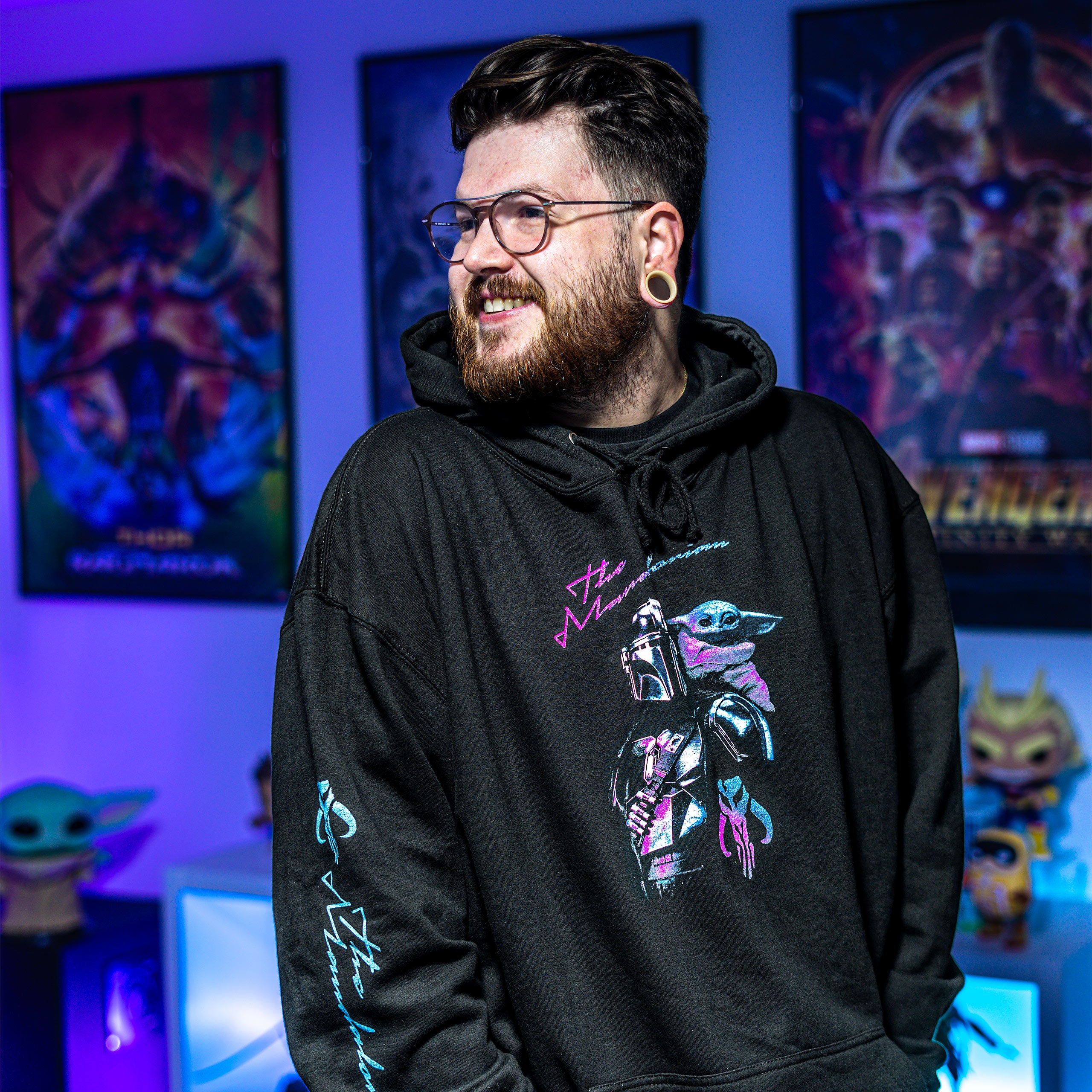 Product image Mando and Grogu Hoodie Black - Star Wars The Mandalorian