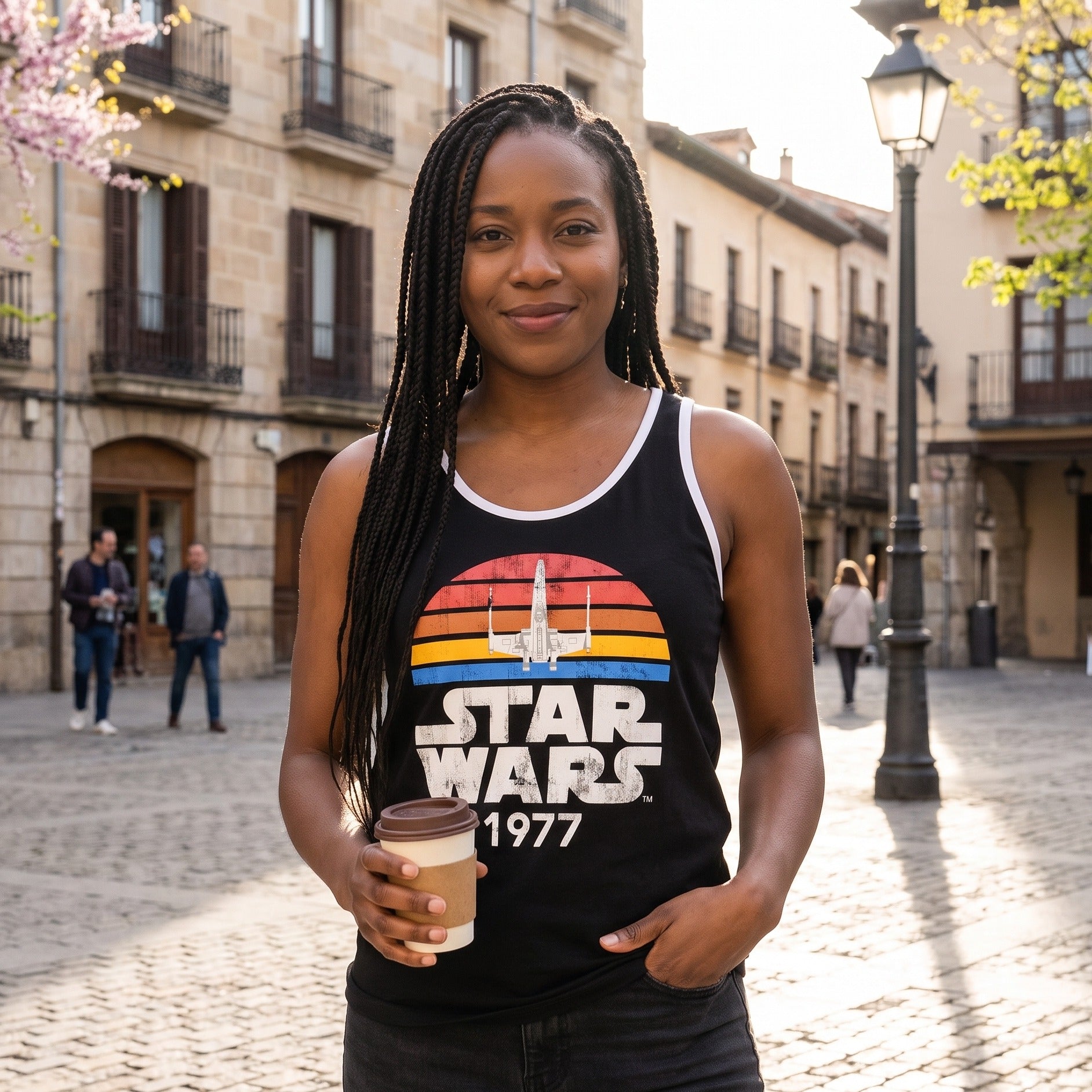 Zdjęcie produktu Star Wars z 1977 Przetarte Tanktop czarny