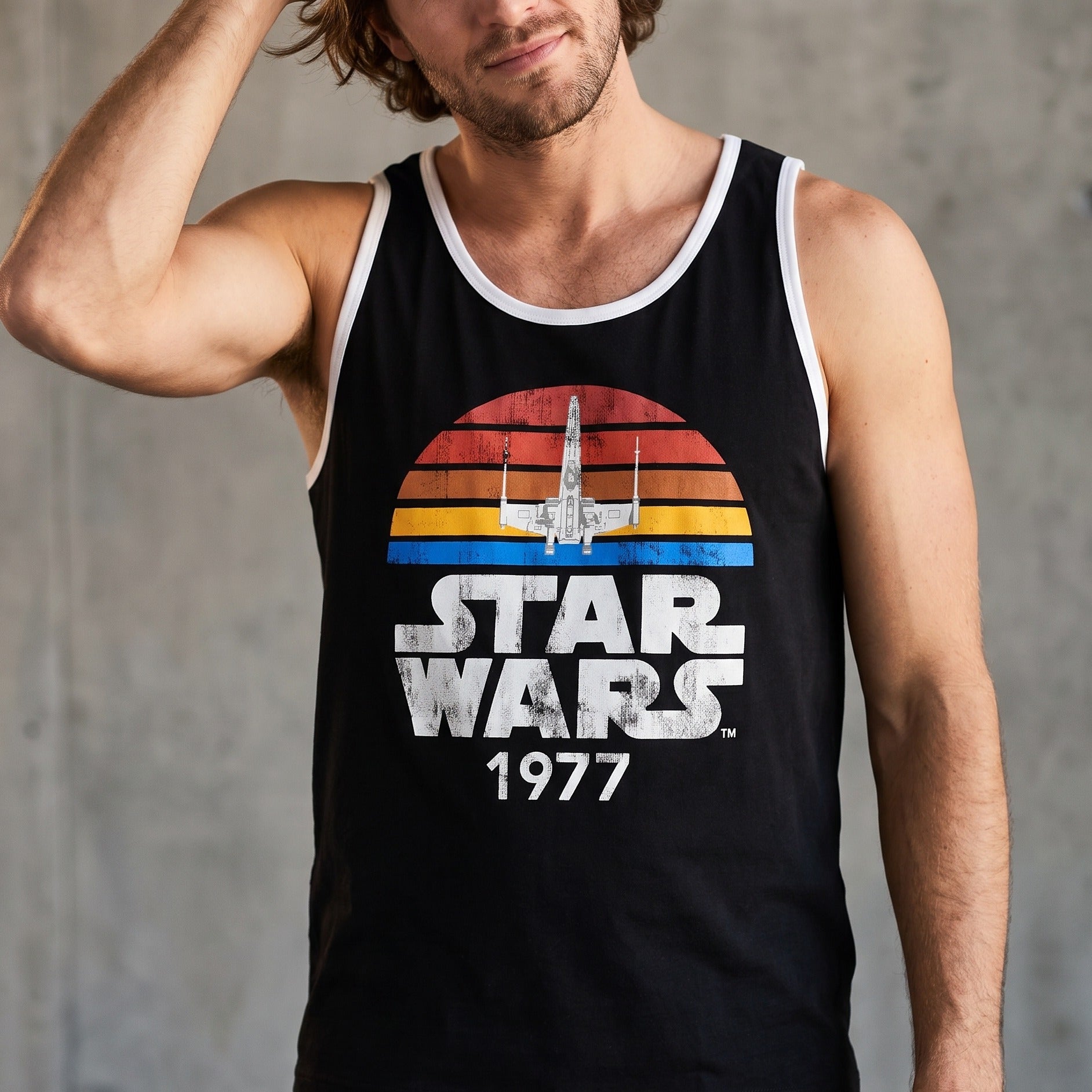 Zdjęcie produktu Star Wars z 1977 Przetarte Tanktop czarny