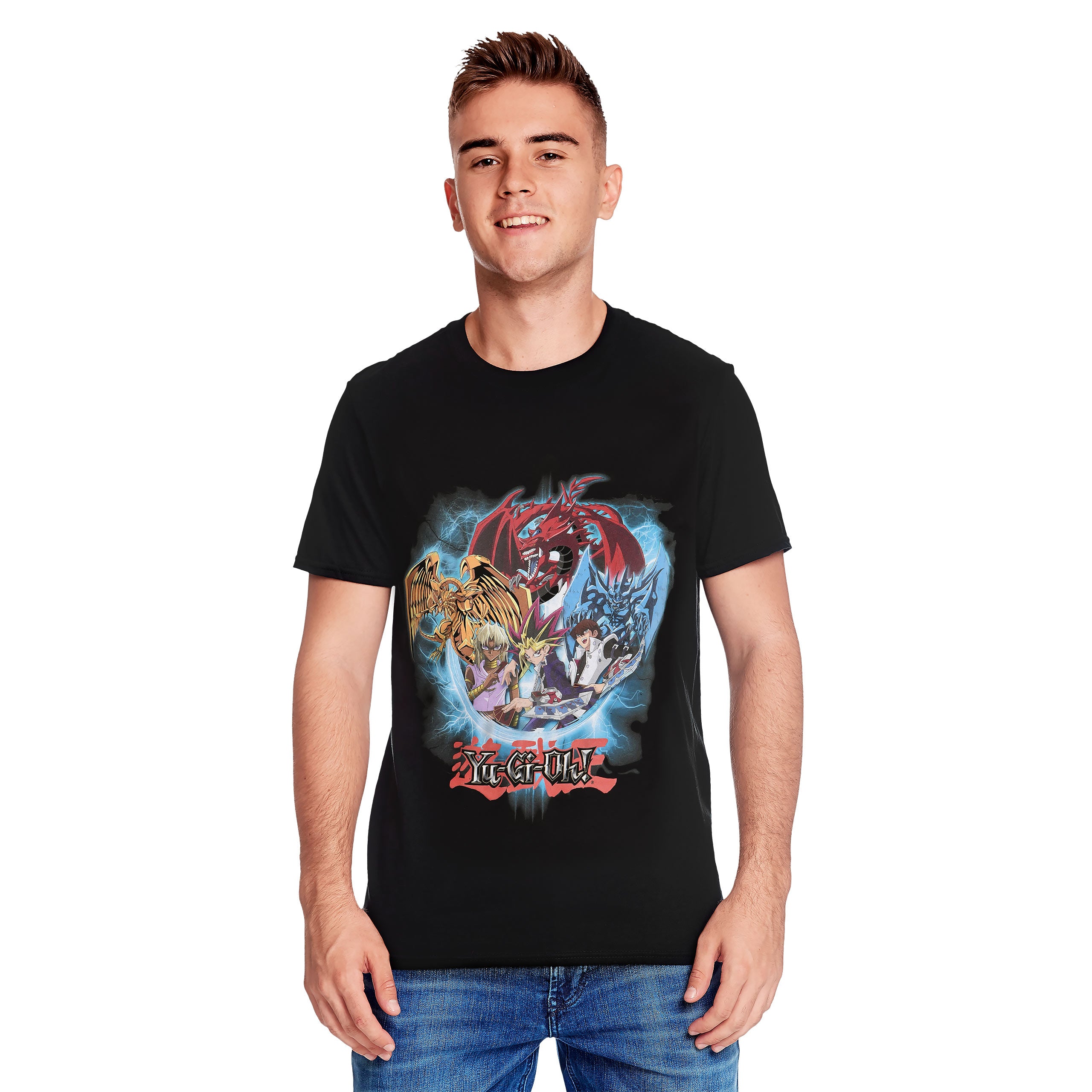 Zdjęcie produktu Yu-Gi-Oh! - Group Shot Blue Vortex T-Shirt czarne