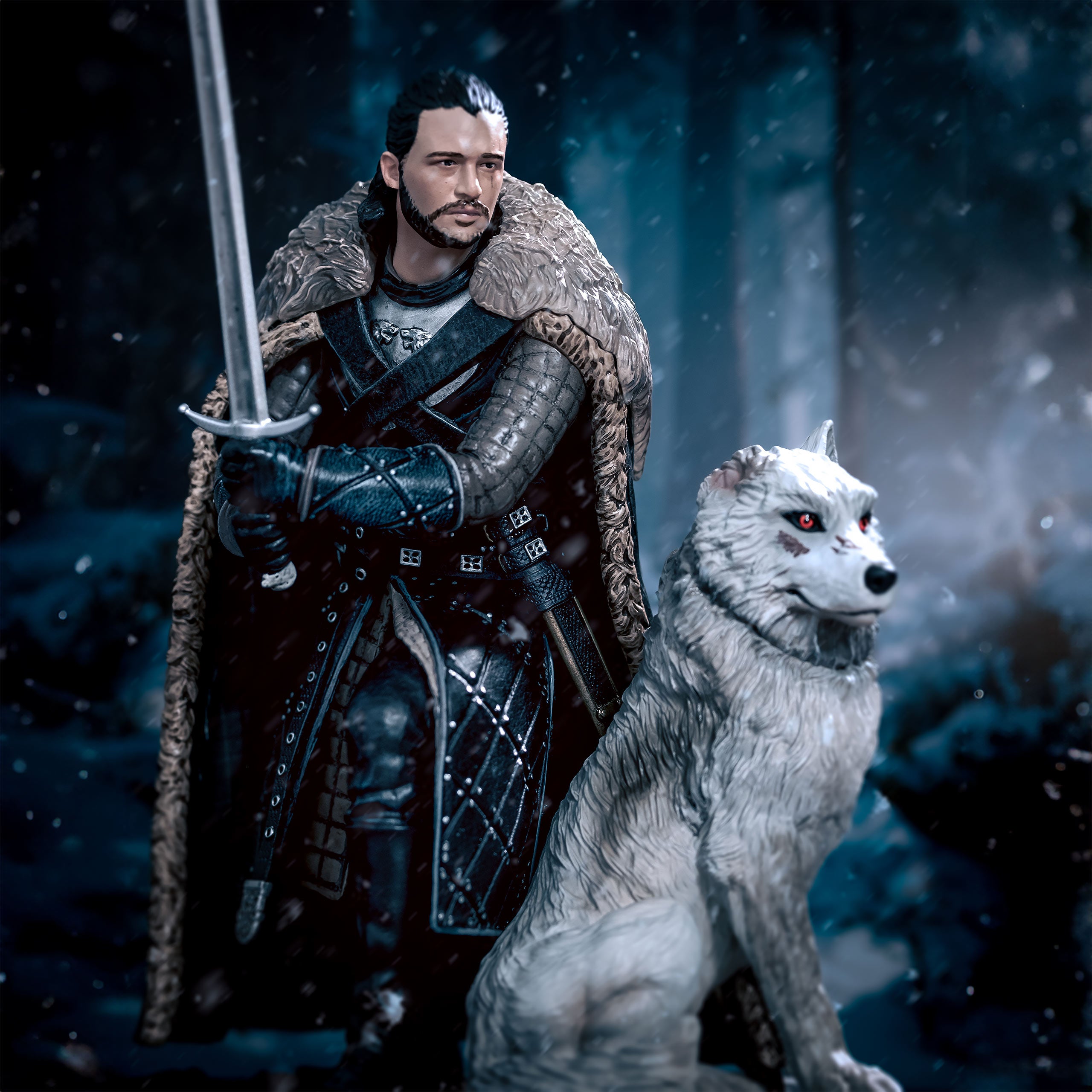 Zdjęcie produktu Gra o Tron - Jon Snow z wilkorem Diorama