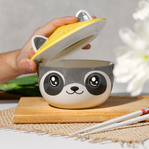 Zdjęcie produktu Miska Szop Kawaii z pokrywką dla fanów anime