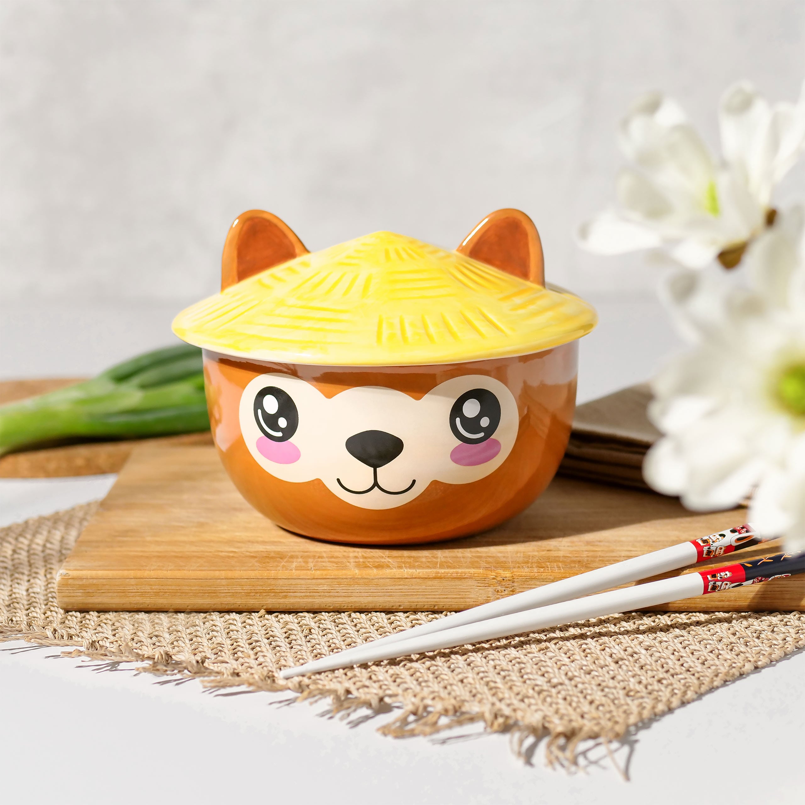 Zdjęcie produktu Miska Alpaka Kawaii z pokrywką dla fanów anime
