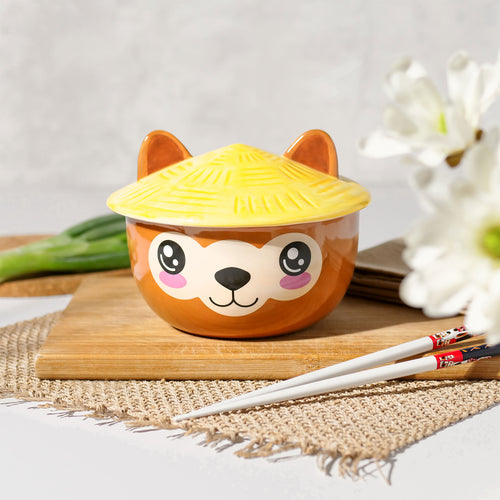Zdjęcie produktu Miska Alpaka Kawaii z pokrywką dla fanów anime