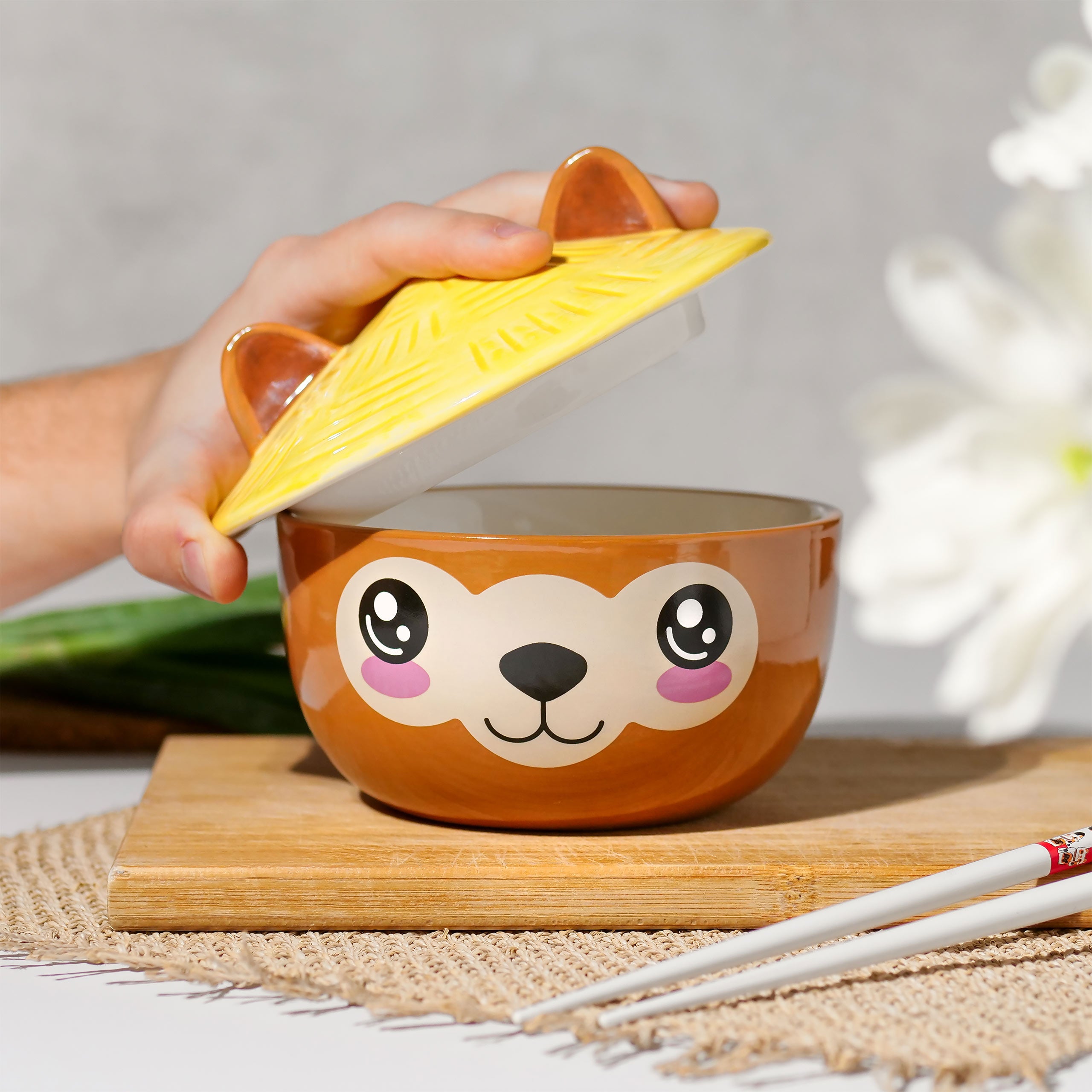 Zdjęcie produktu Miska Alpaka Kawaii z pokrywką dla fanów anime