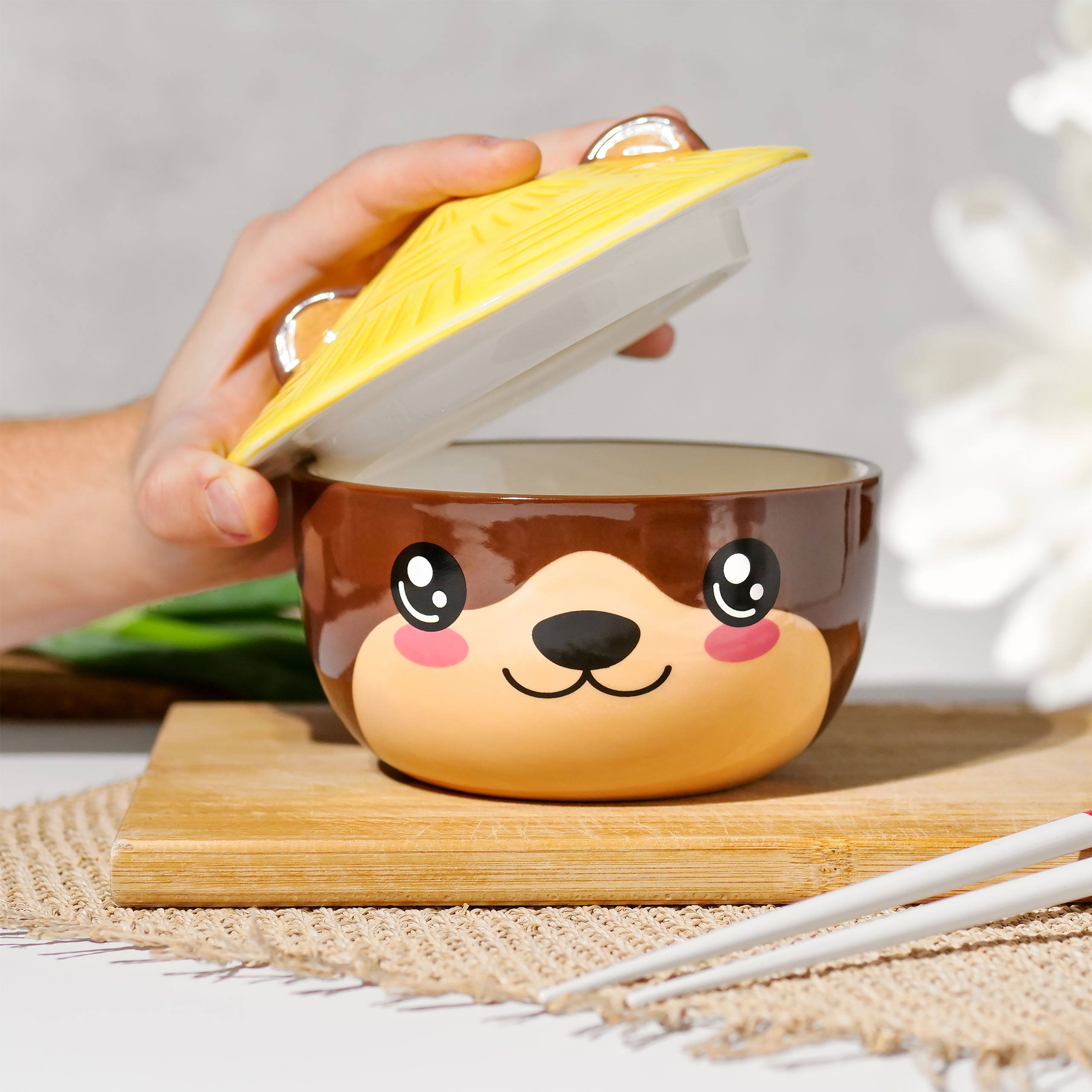 Zdjęcie produktu Miska Otter Kawaii z pokrywką dla fanów anime