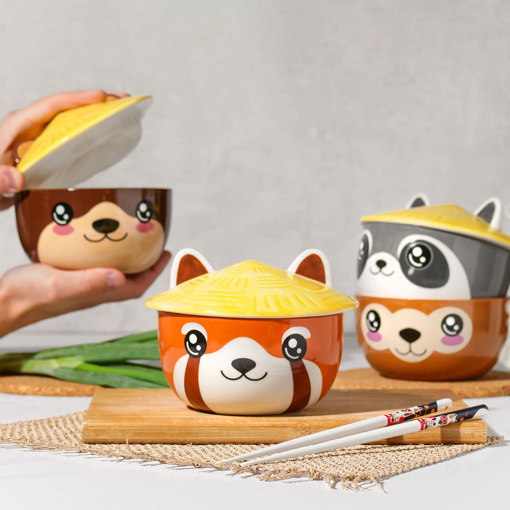 Product image Red Panda Kawaii Bowl with Lid for Anime Fans