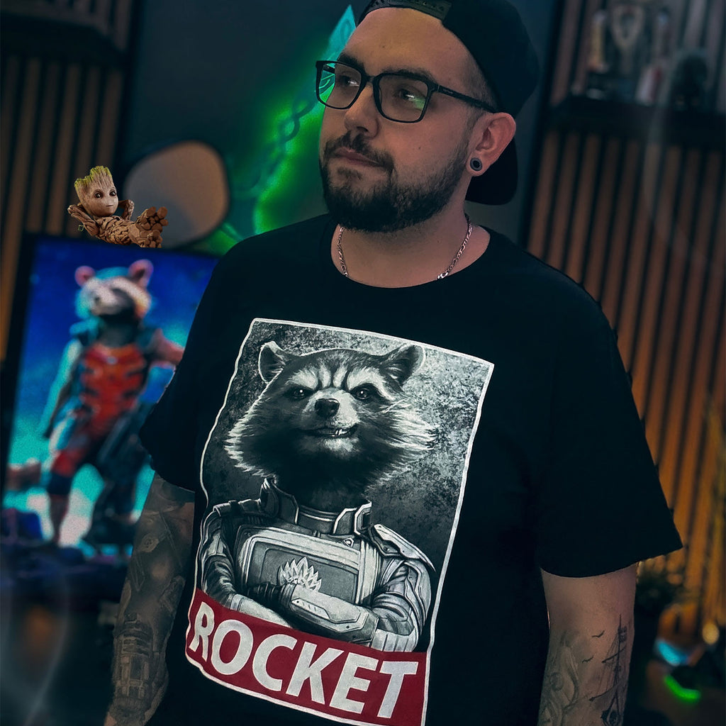 Zdjęcie produktu Rocket Raccoon Koszulka czarna - Marvel